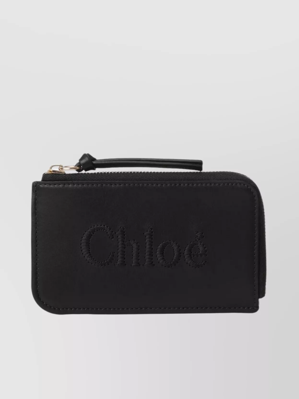 Shop Chloé Compact Textured Small Purse In Black