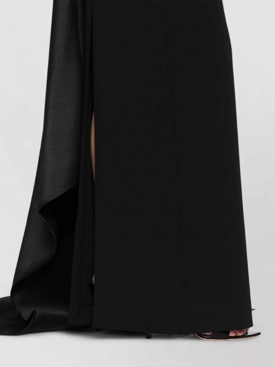 Solace London Off-Shoulder Asymmetric Draped Maxi Dress