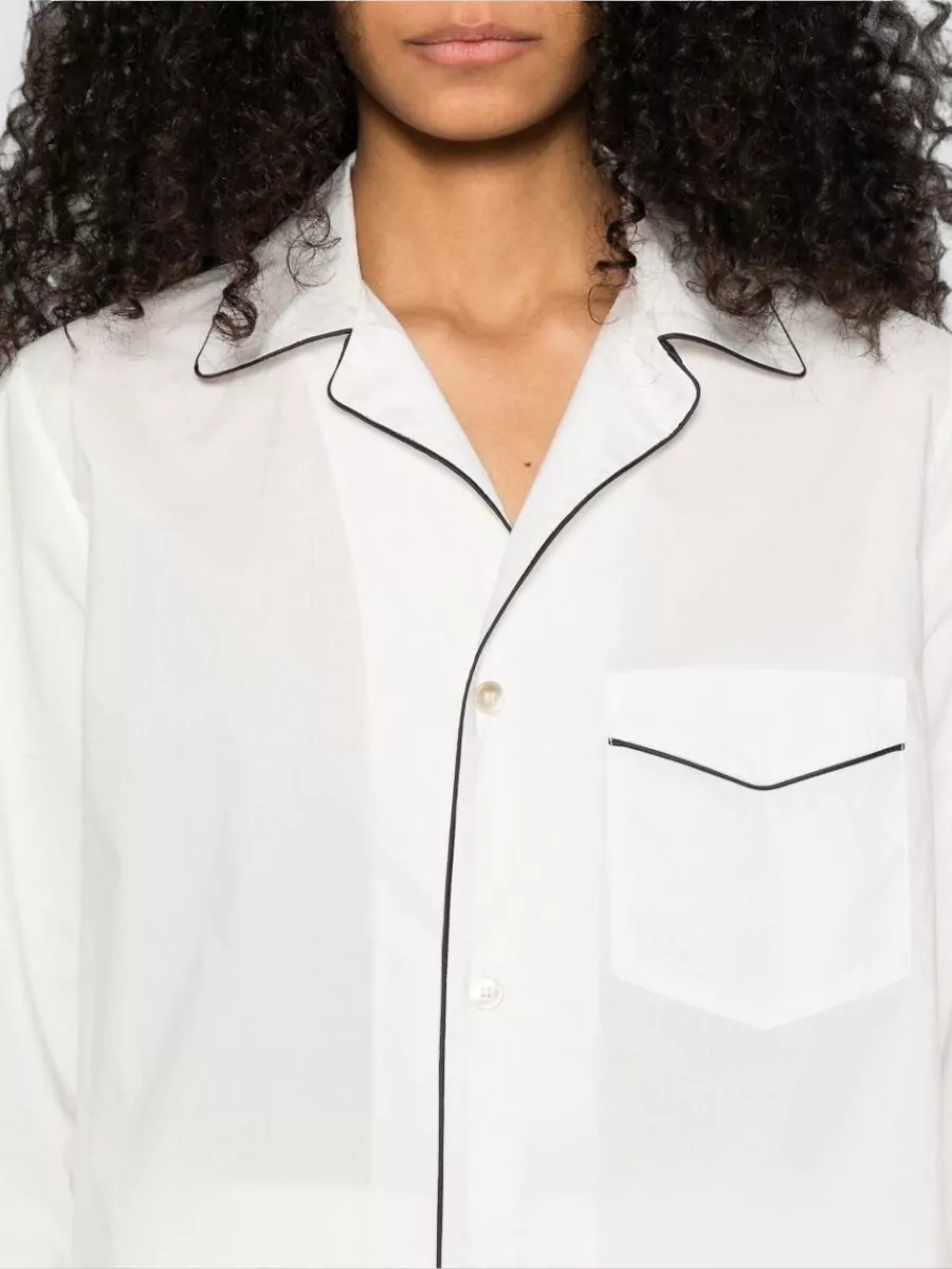 Forte Forte Cotton Long-Sleeve Pajama Shirt