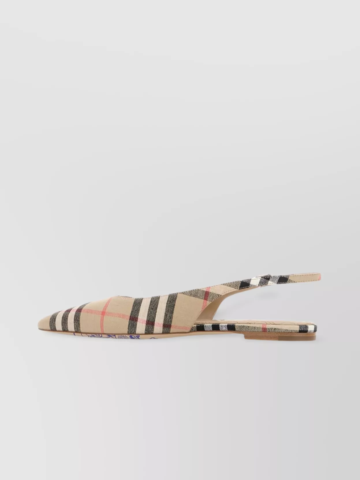 Burberry Embroidered Fabric Slingback Ballerinas