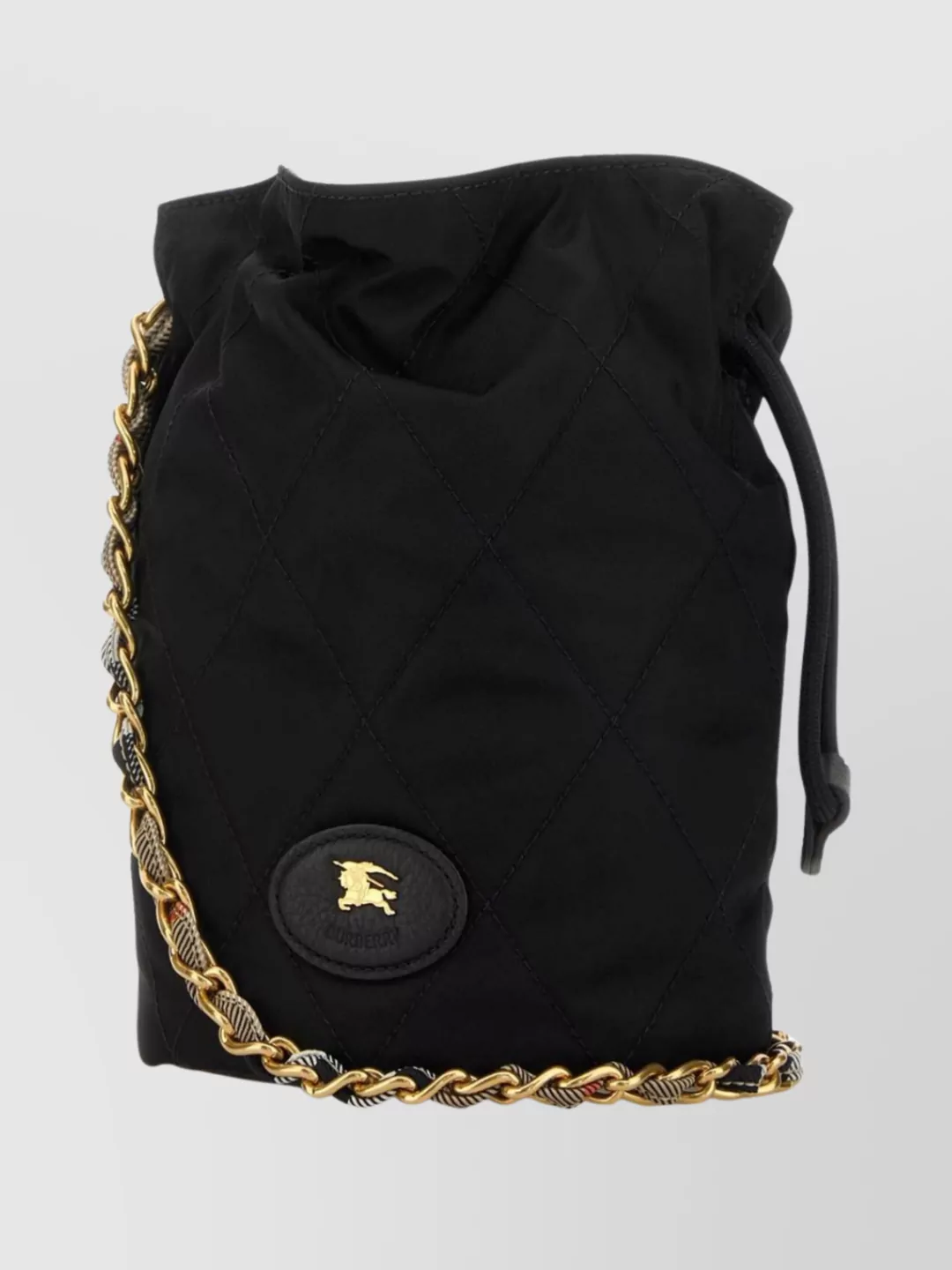 Burberry Quilted Horseshoe Bucket Bag With Chain Strap