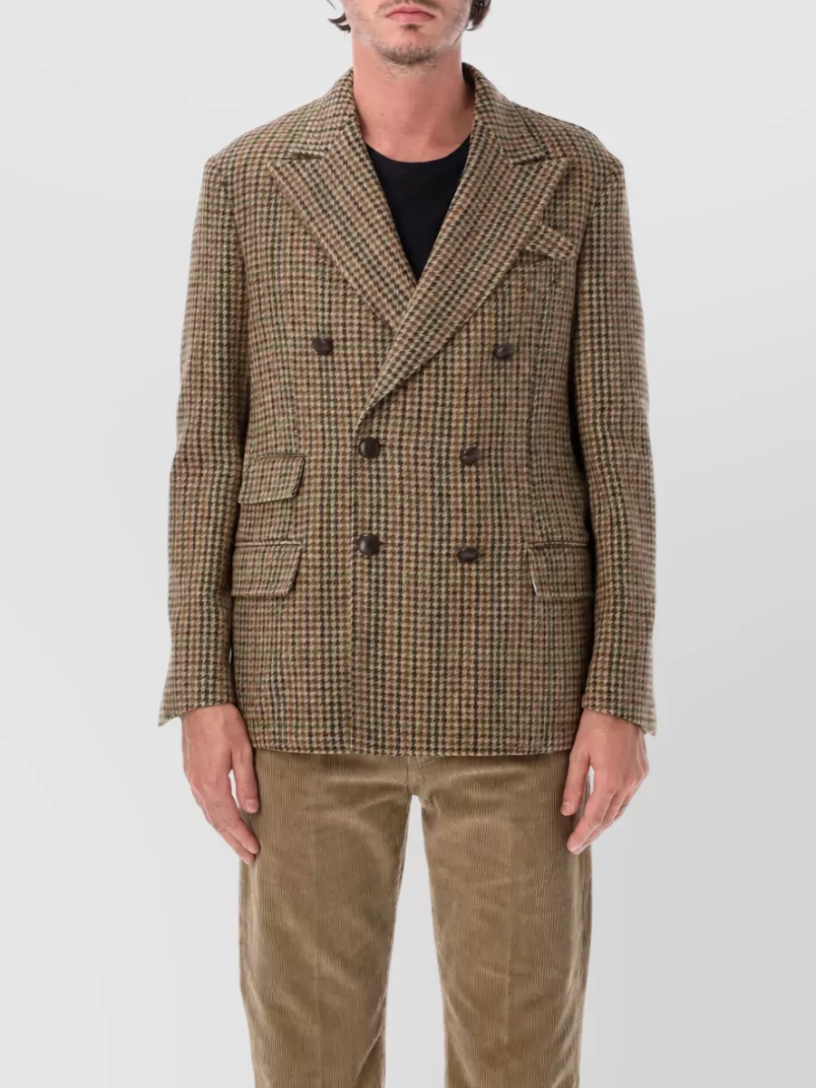 Fortela wool tweed regular-fit double-breasted coat