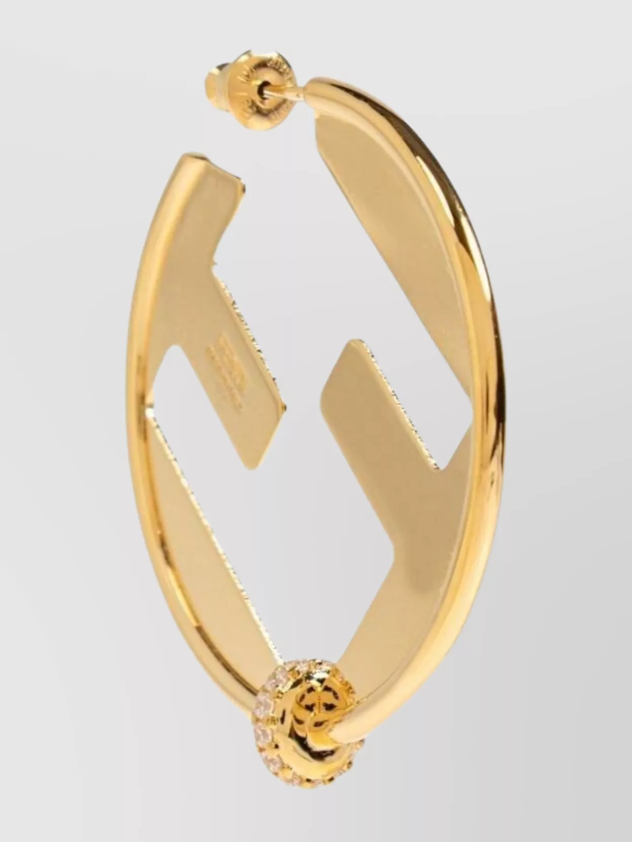 Fendi Hoop Earrings With Embellished Detail For Pierced Ears