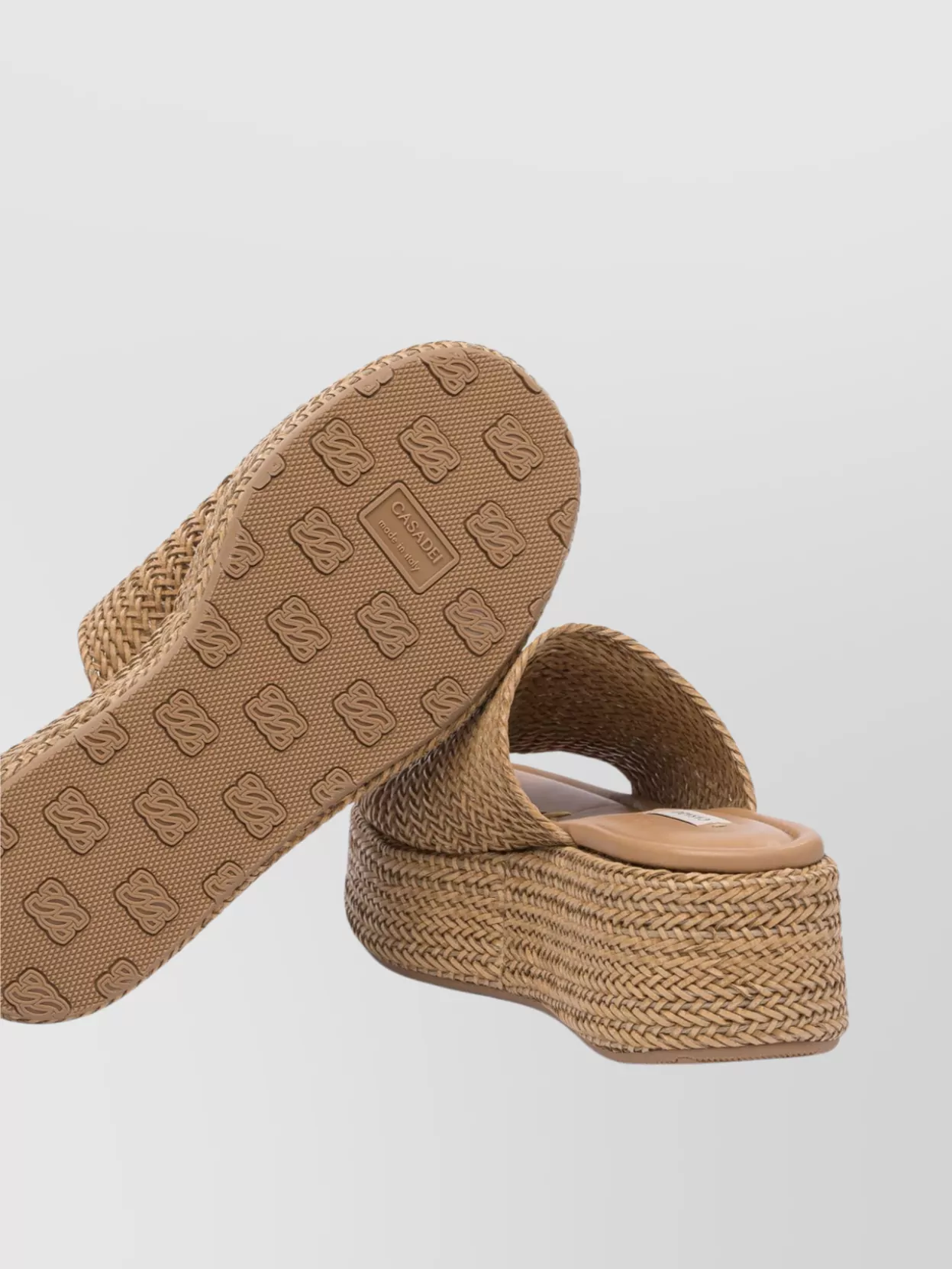 Casadei Open Toe Platform Sole Woven Texture Sandals
