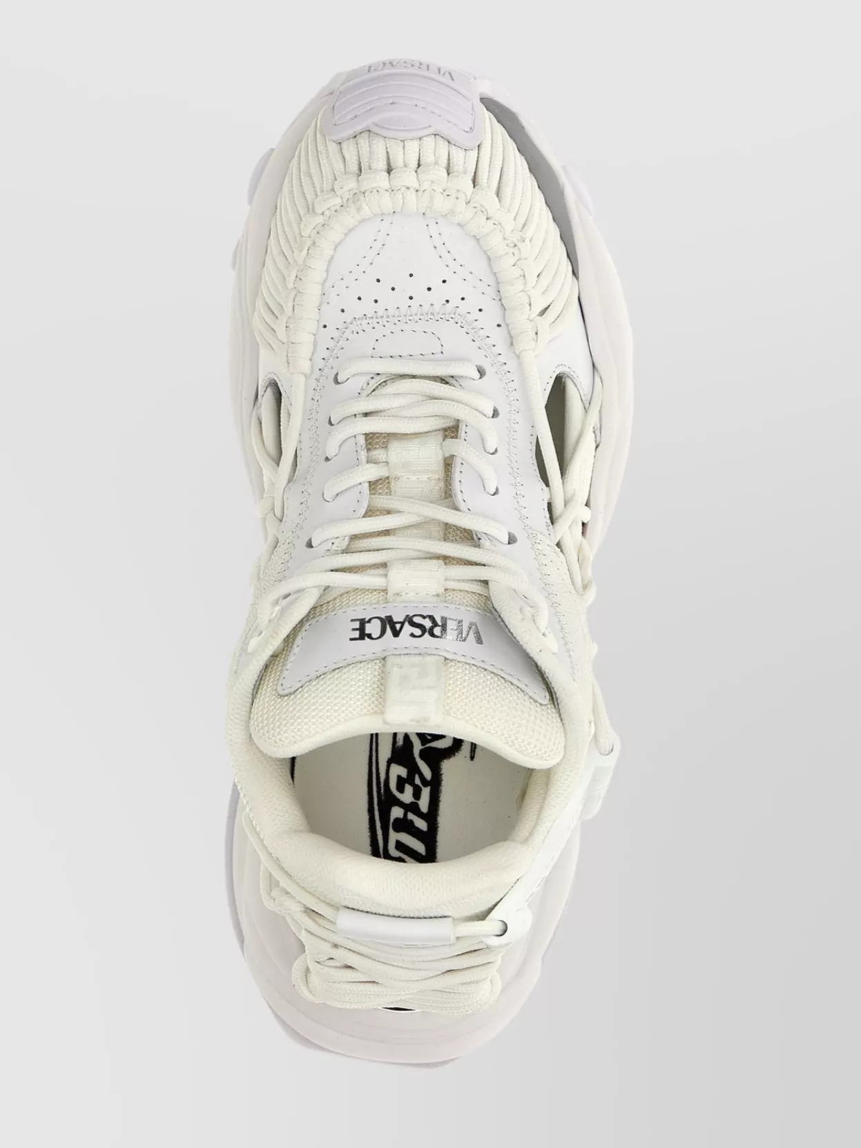 Versace Chunky Sole Cut-out Mesh Panel Sneakers In Neutrals