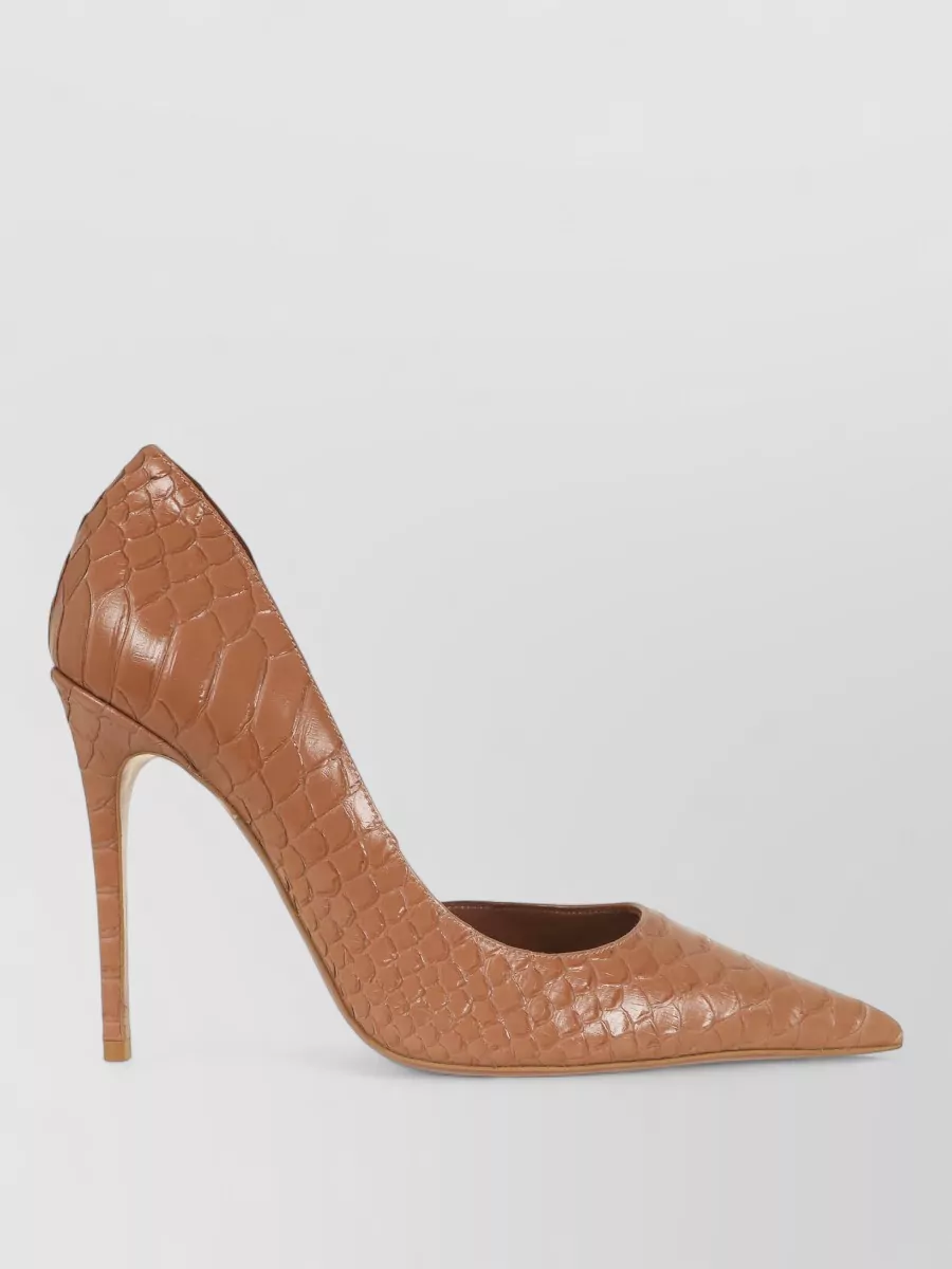 Paris Texas Leather Crocodile-Effect Pumps