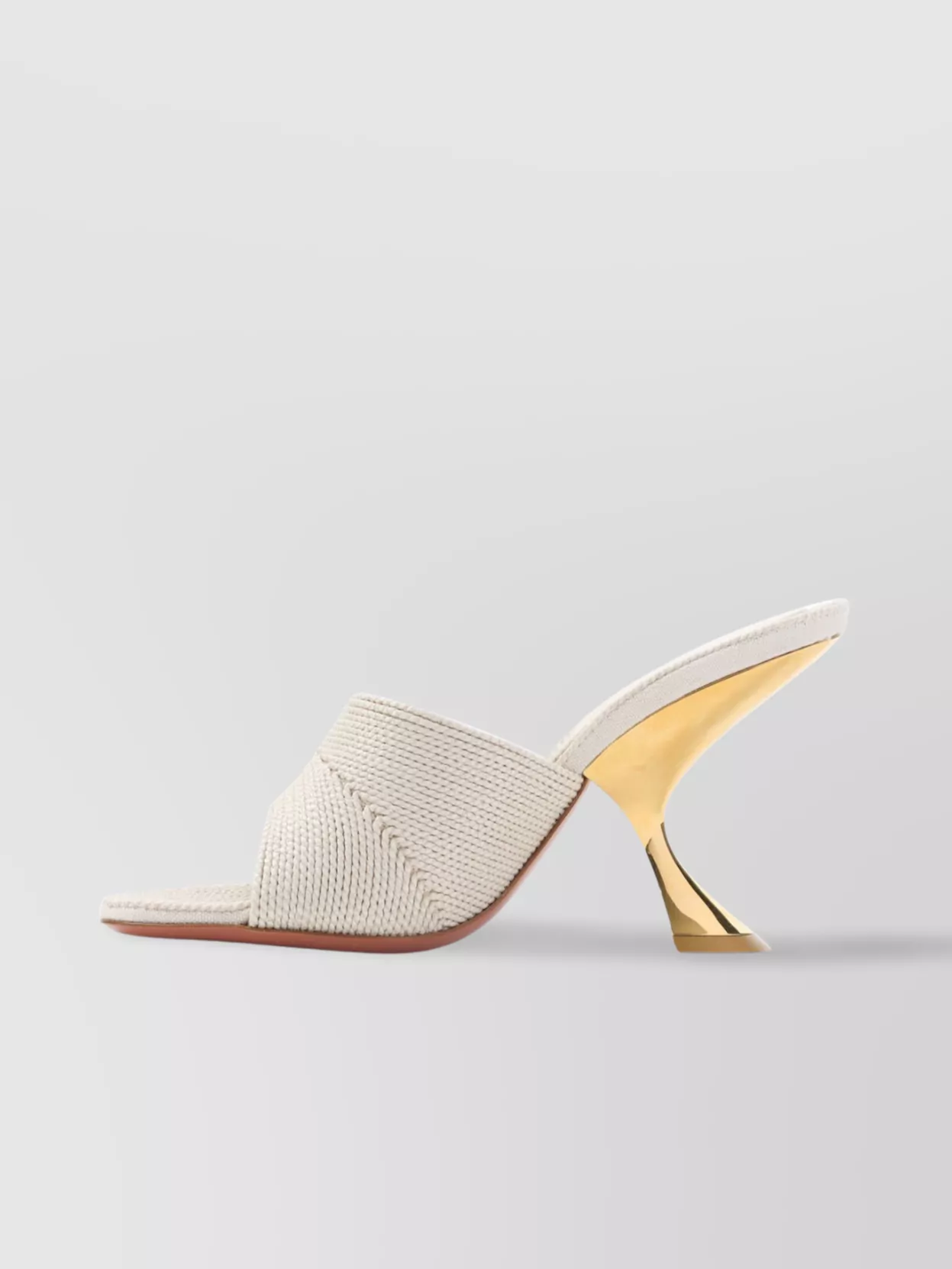 Amina Muaddi Taylor Woven 90 Slipper Sandals In Neutral