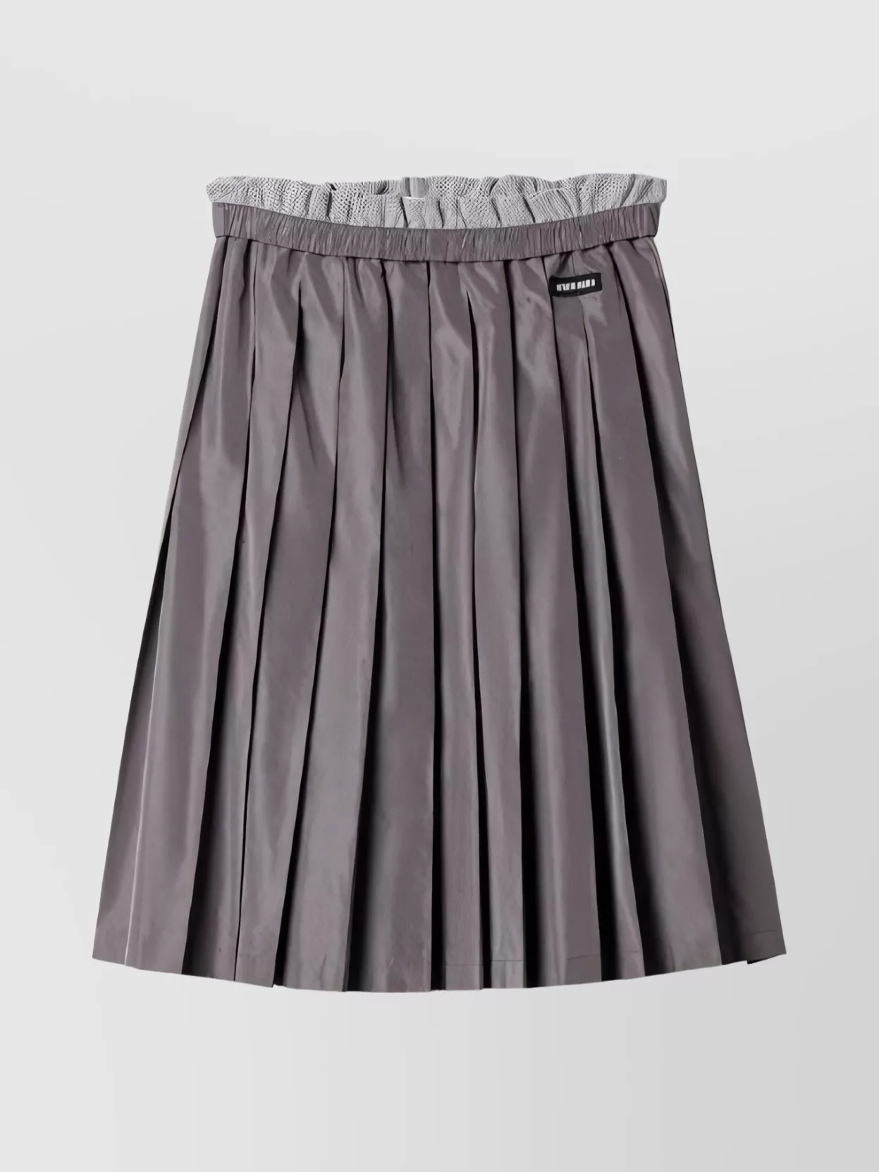 Miu Miu Mid-length Pleated Skirt Elastic Waistband In Gray