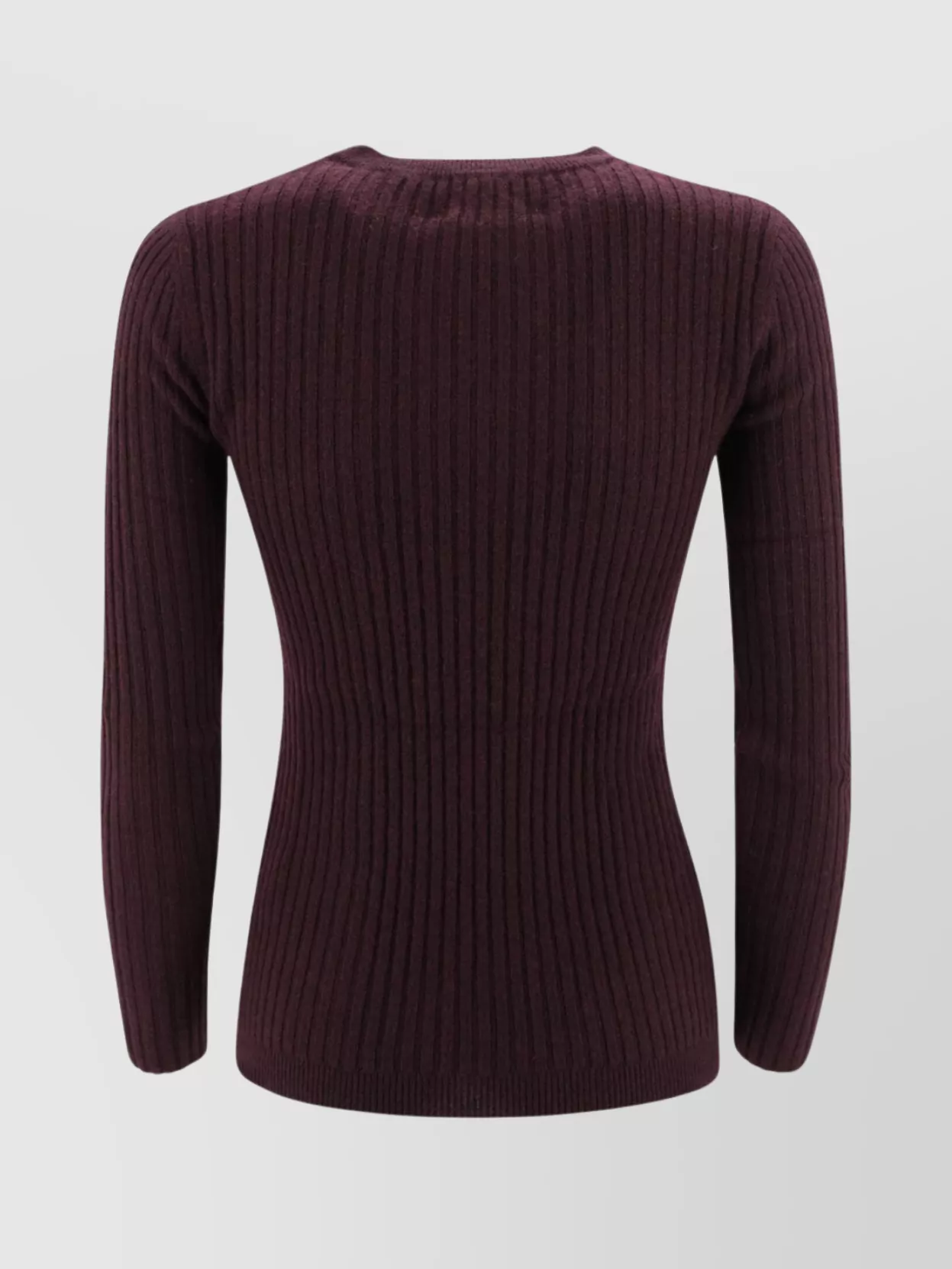 Kujten Vertical Ribbed Cashmere Crew Neck Sweater