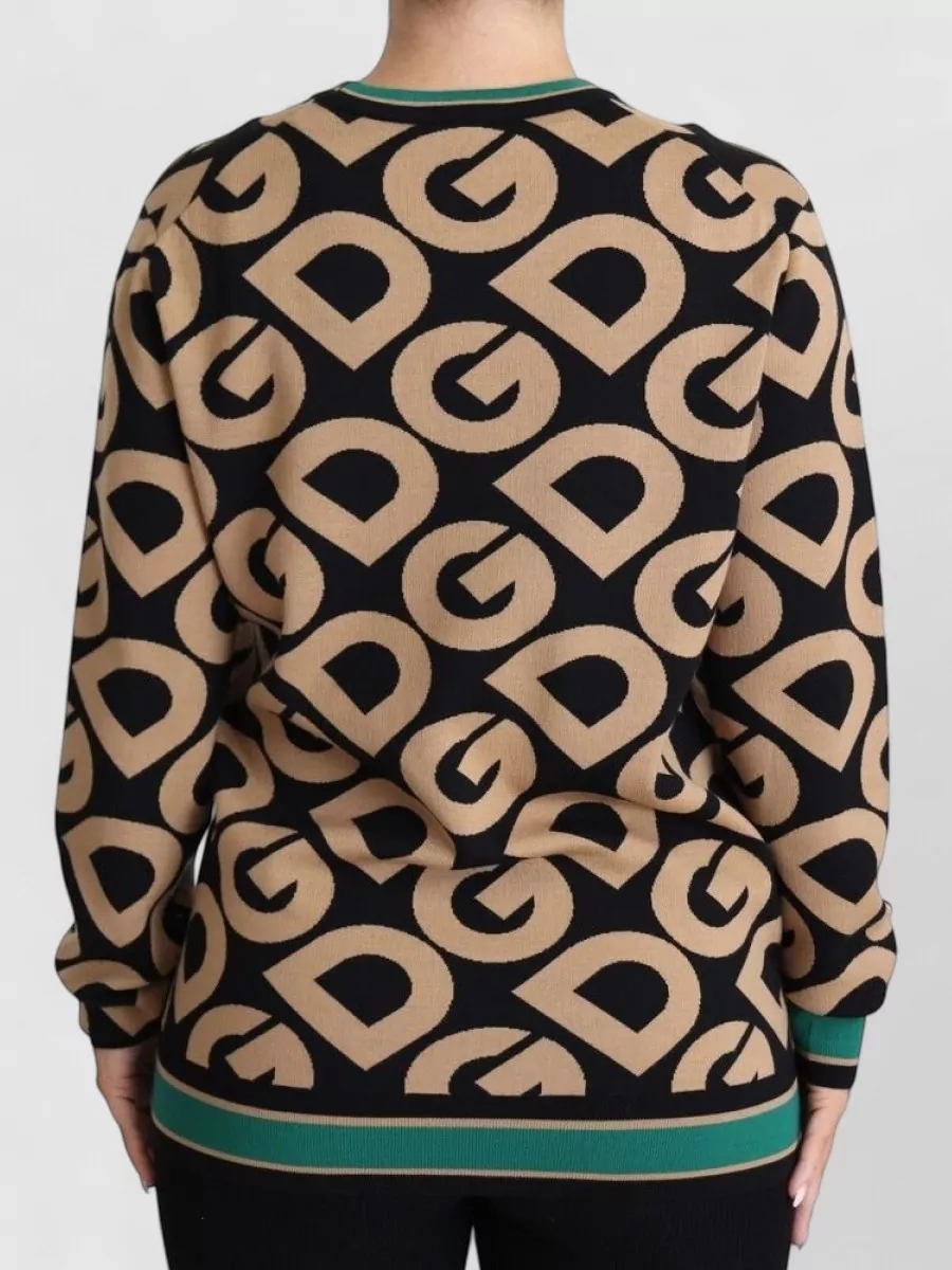Dolce&Gabbana Wool Logo-Print Crewneck Sweater