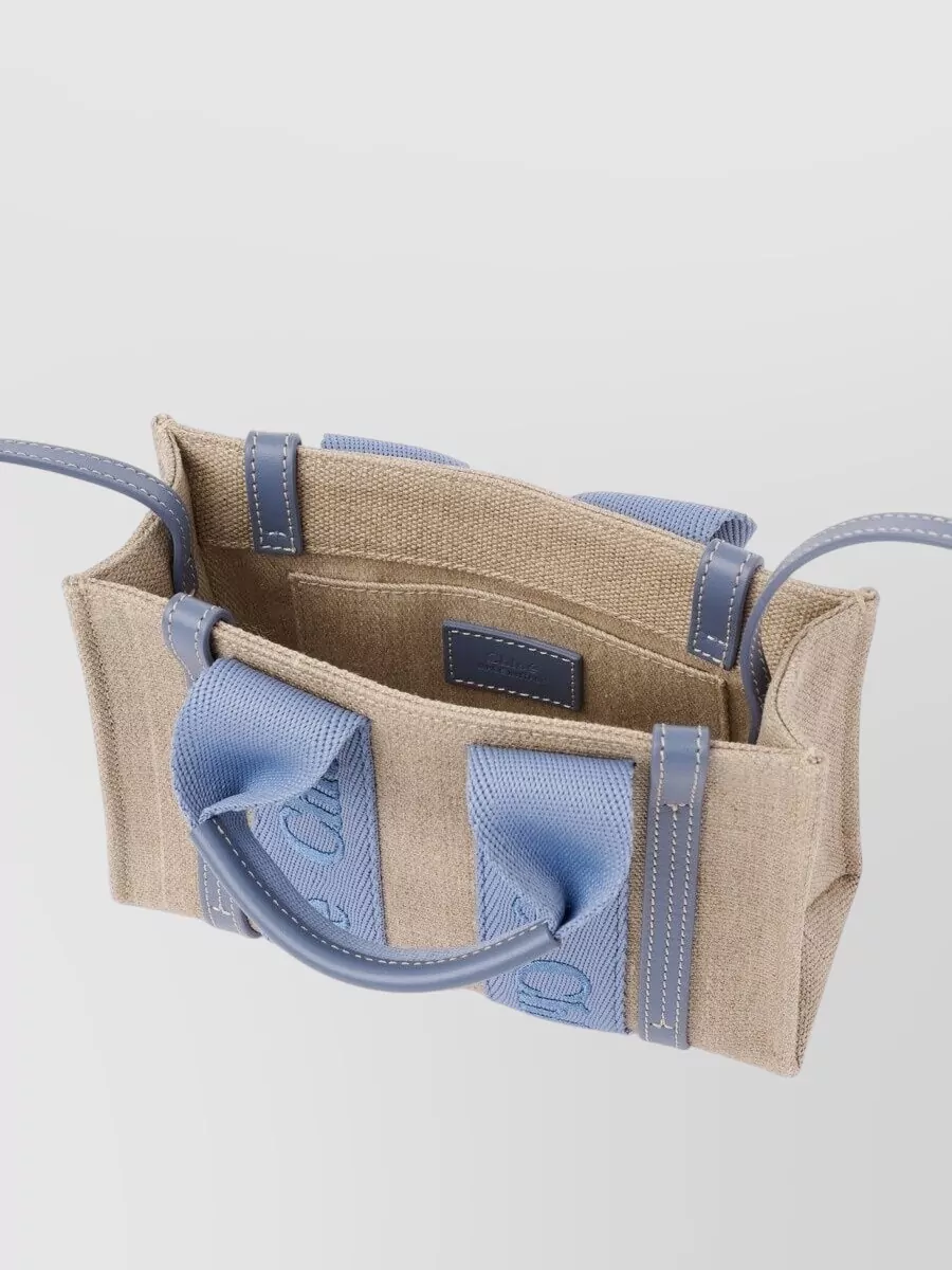 Chloé Woody Mini Linen Tote Bag