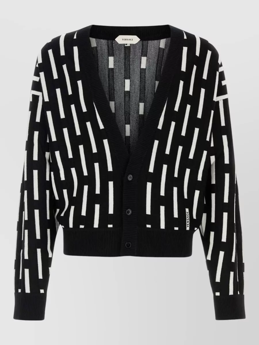 Versace wool ribbed cardigan
