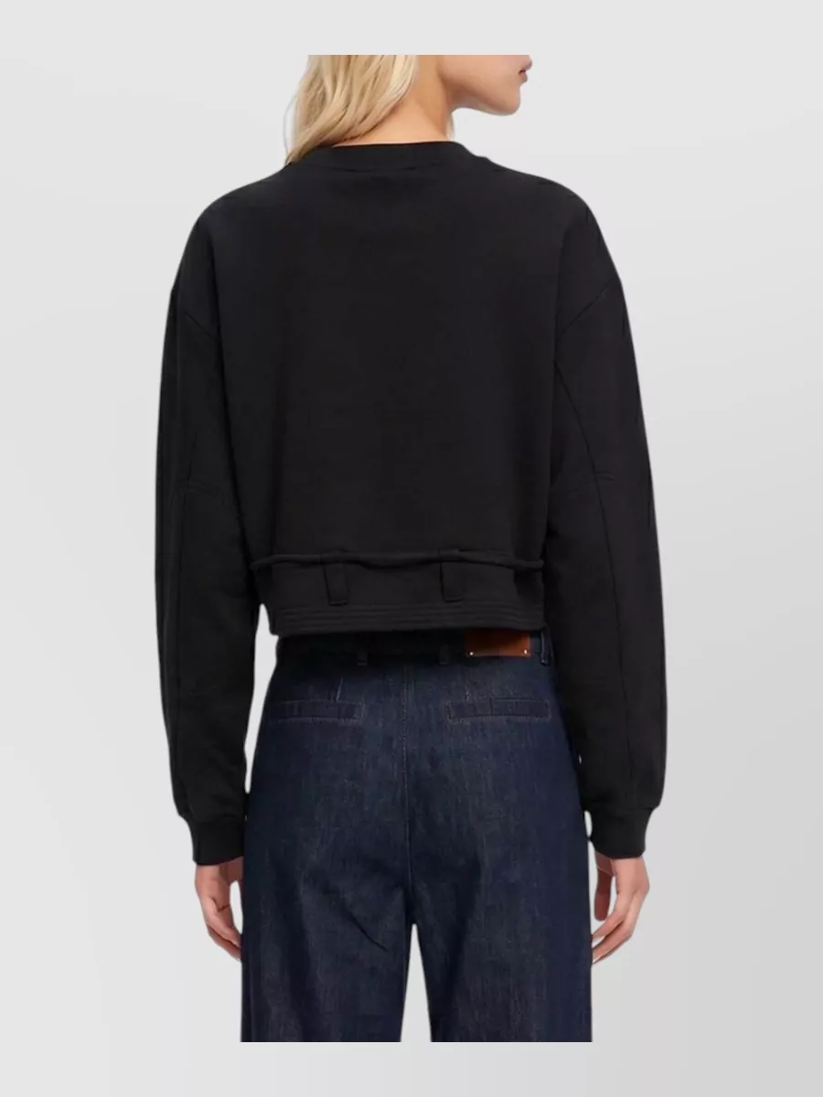 Dries Van Noten Cotton Cropped Drawstring Sweatshirt