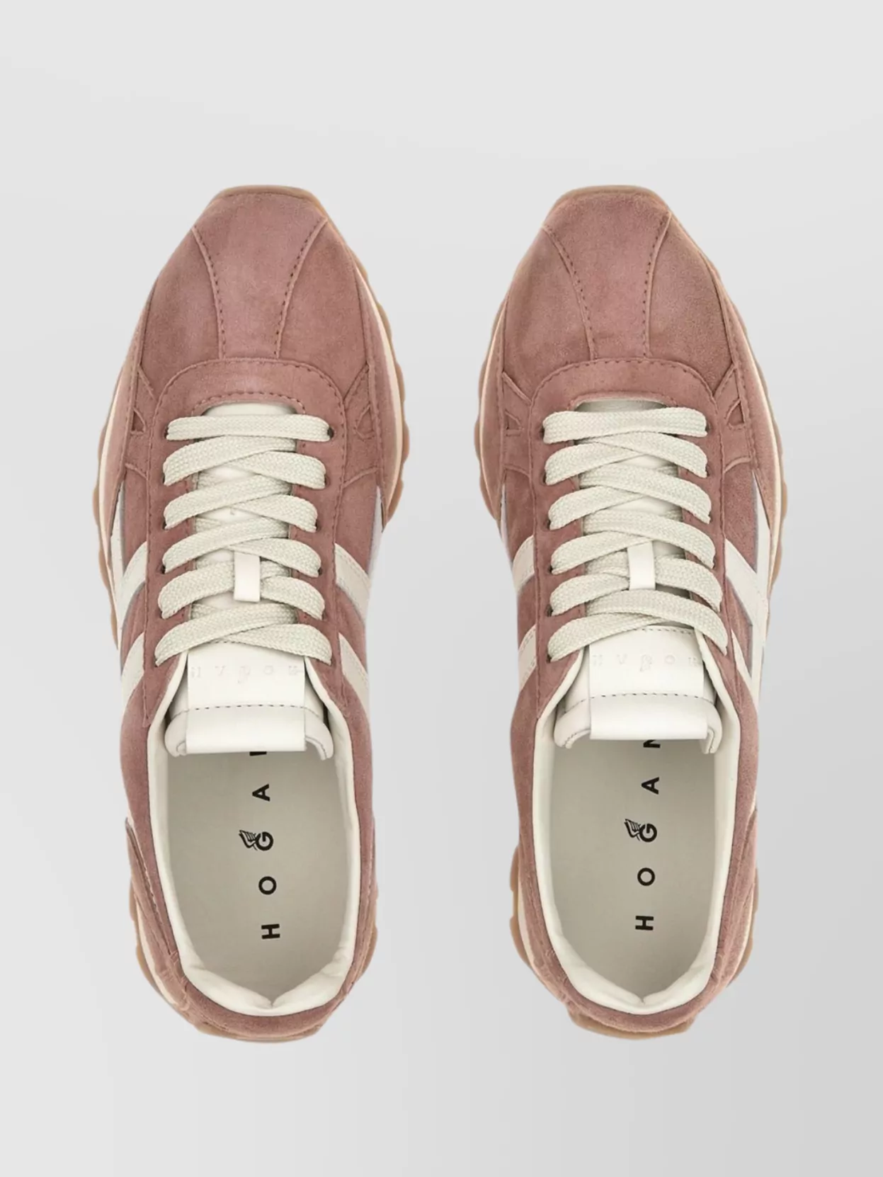 Hogan Suede Sneakers With Contrast Stripes And Rubber Sole