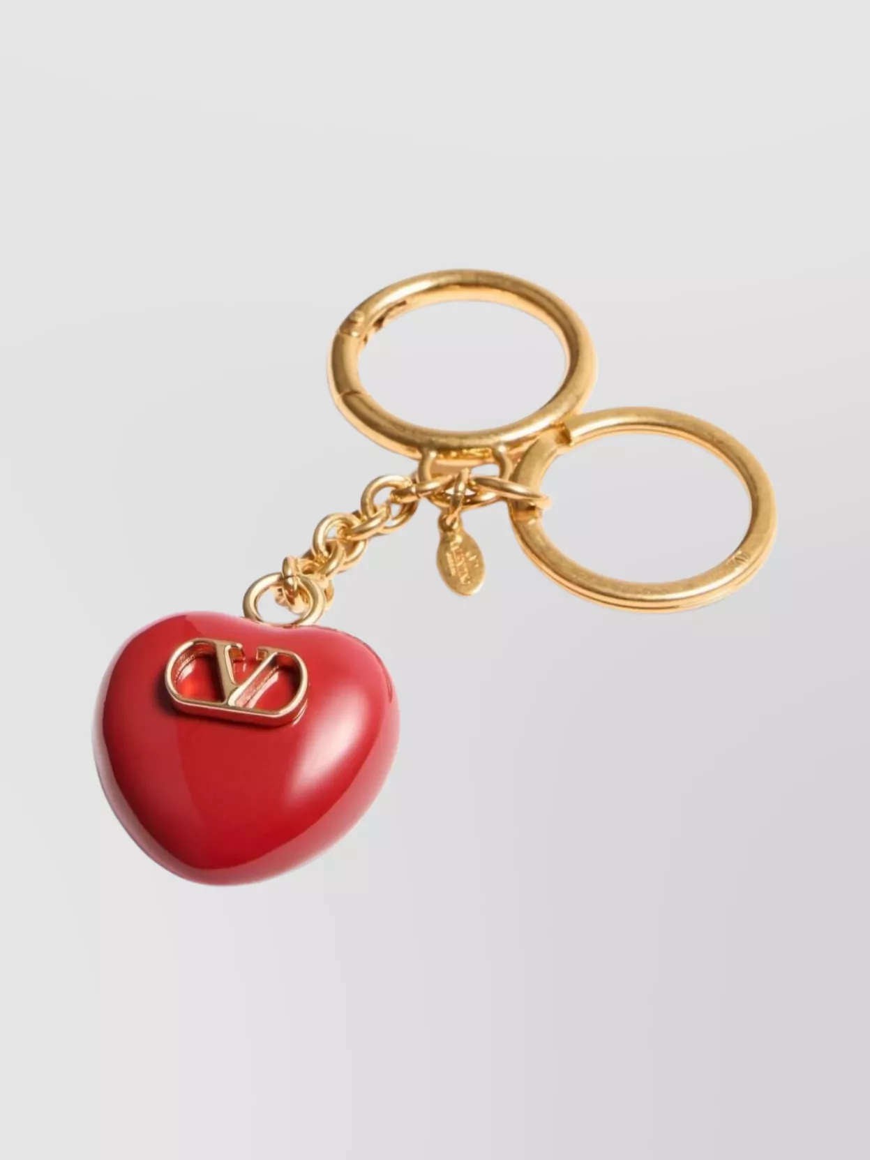 Valentino Garavani Heart-Shaped Keyring Gold-Tone Hardware