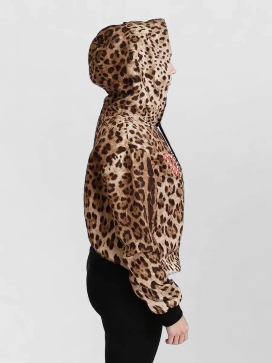 Dolce&Gabbana Studded Leopard-Print Hoodie
