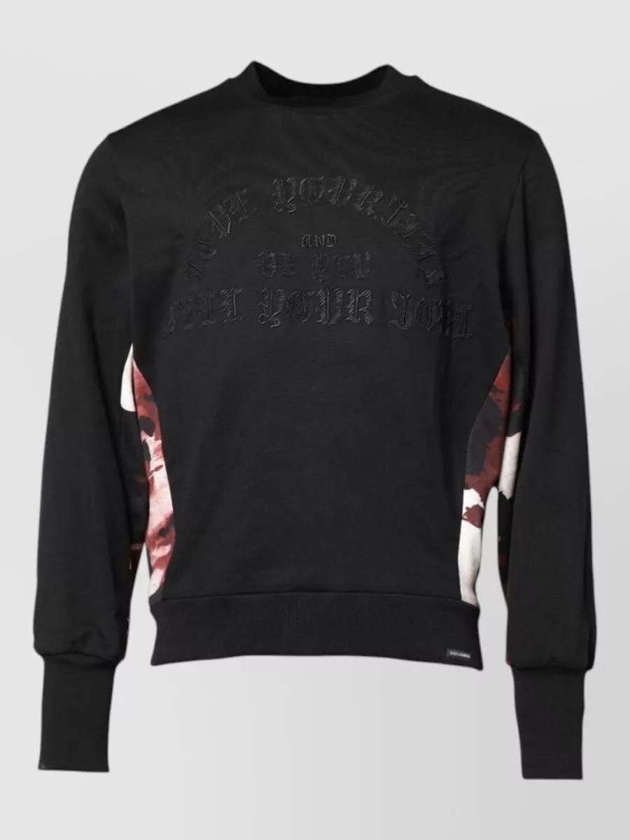 Dolce&Gabbana cotton embroidered crew neck sweatshirt