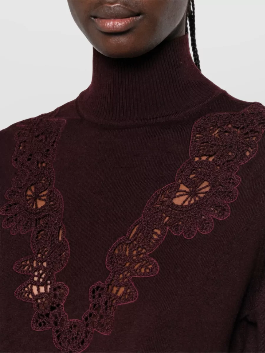Zimmermann Wool Ribbed Mock-Neck Sweater