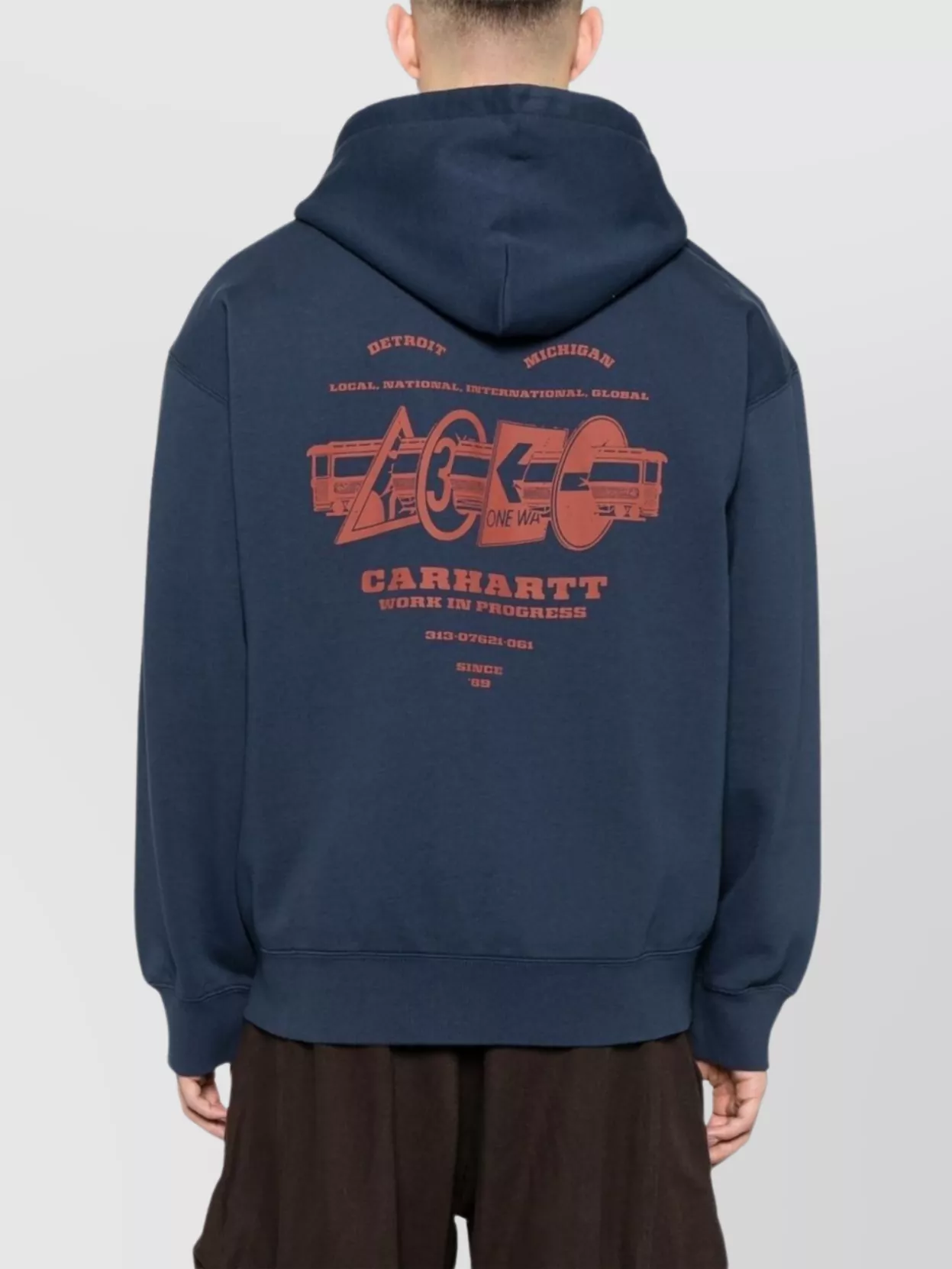 Carhartt Hooded Sweatshirt With Graphic Print And Pockets In Blue