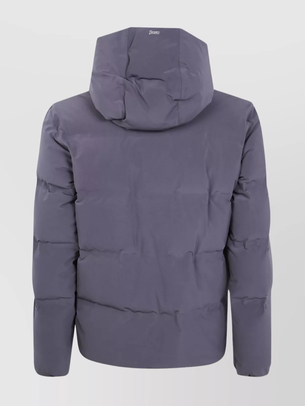 Herno Cropped Jacket With Hood And Pockets In Purple