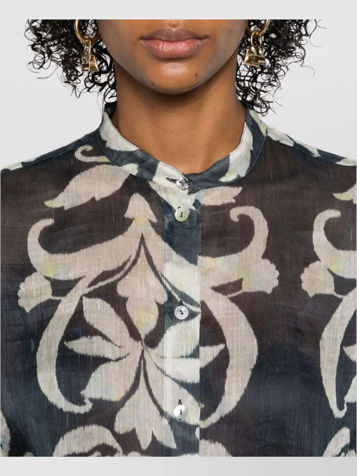 Shop Forte Forte Printed Linen And Silk Shirt