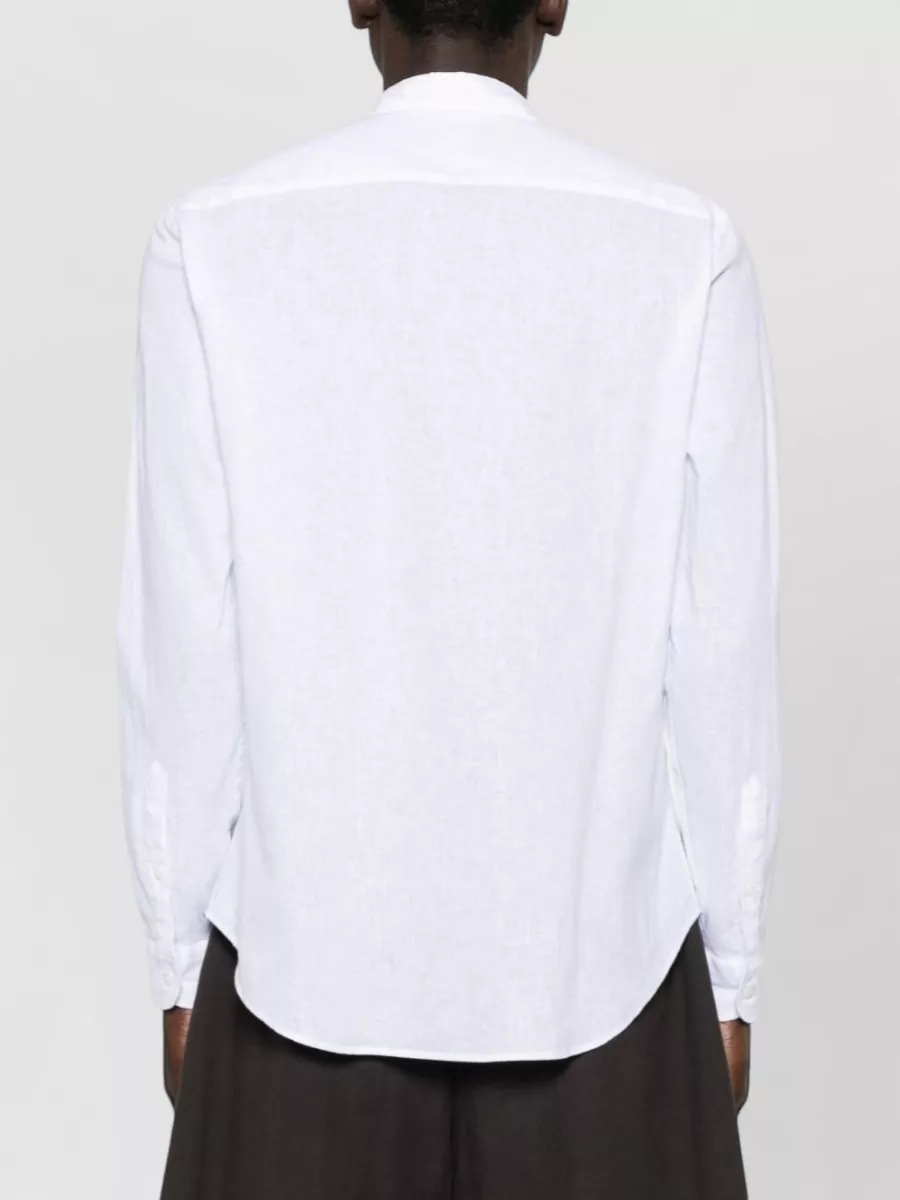 Emporio Armani Long Sleeve Linen Shirt Button Collar