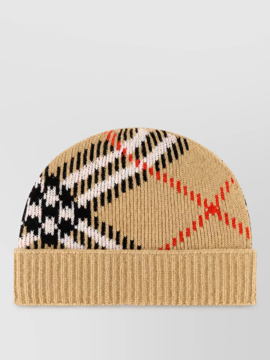 Burberry embroidered cashmere-blend beanie hat