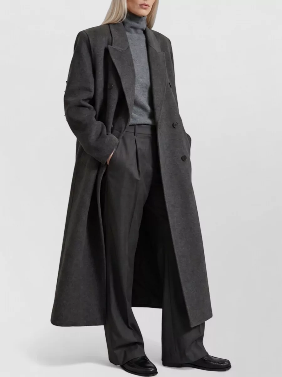The Frankie Shop wool oversized double-breasted coat