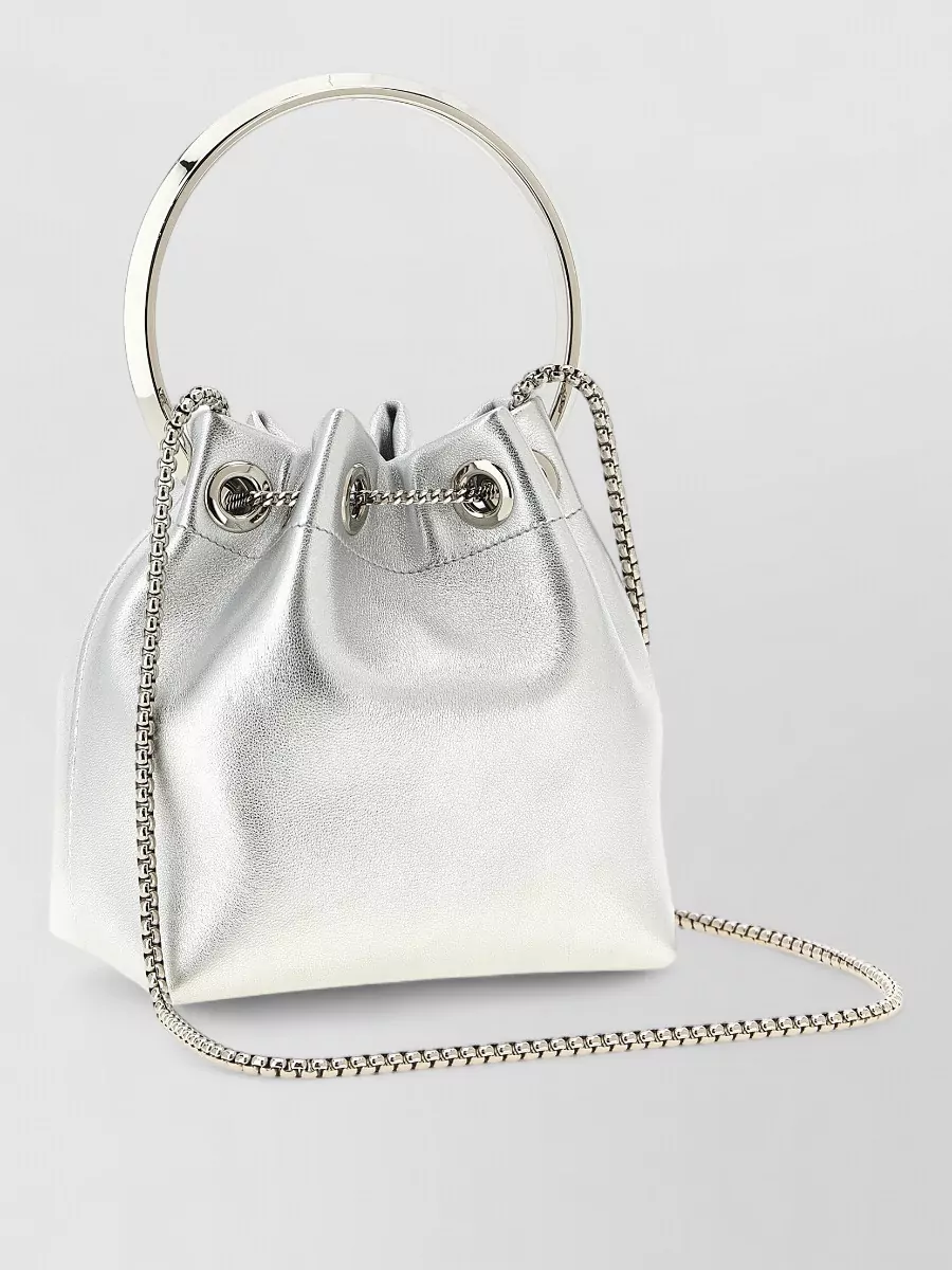 Jimmy Choo Bon Bon Leather Bucket Bag