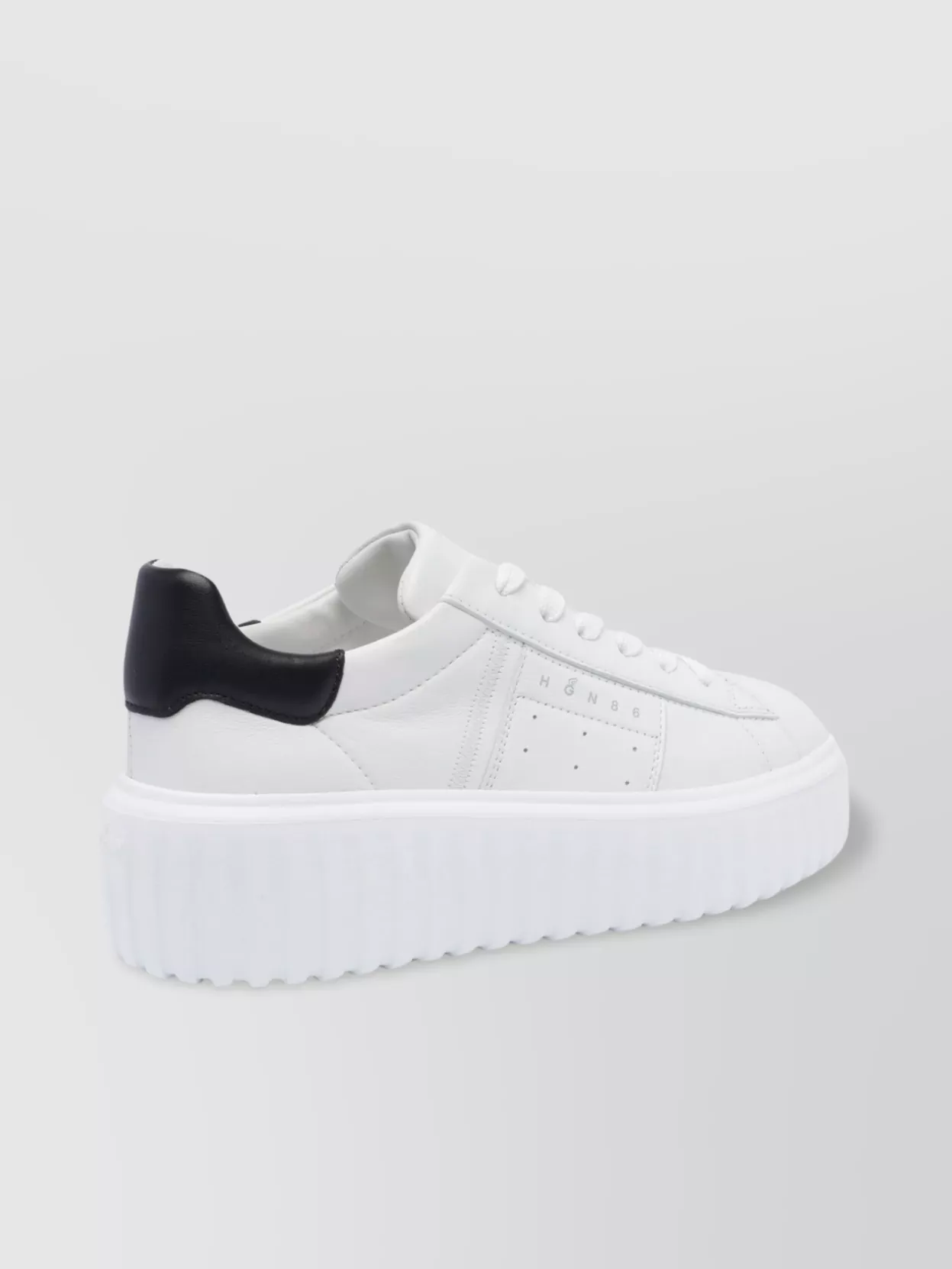 Hogan Low Top Leather Sneakers With Platform Sole