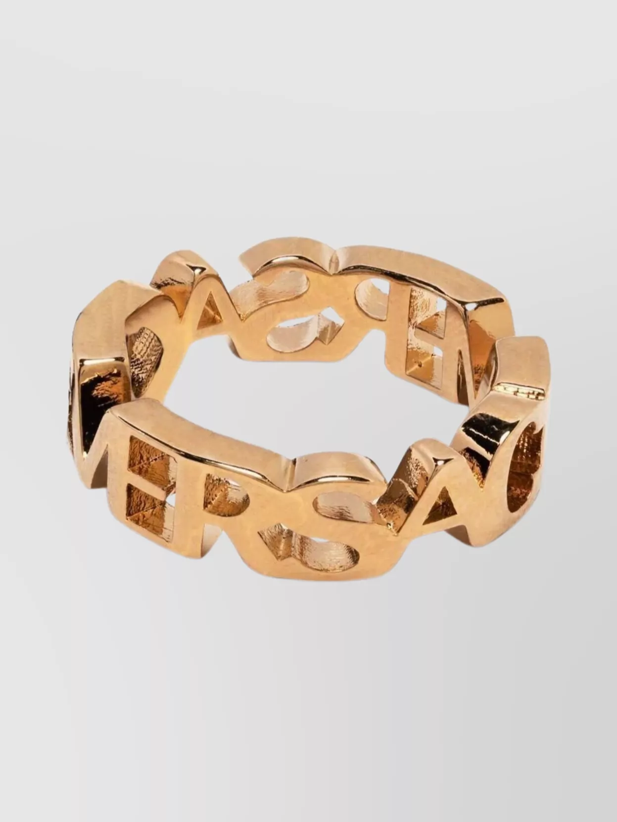 Shop Versace Gilded Chain Link Ring