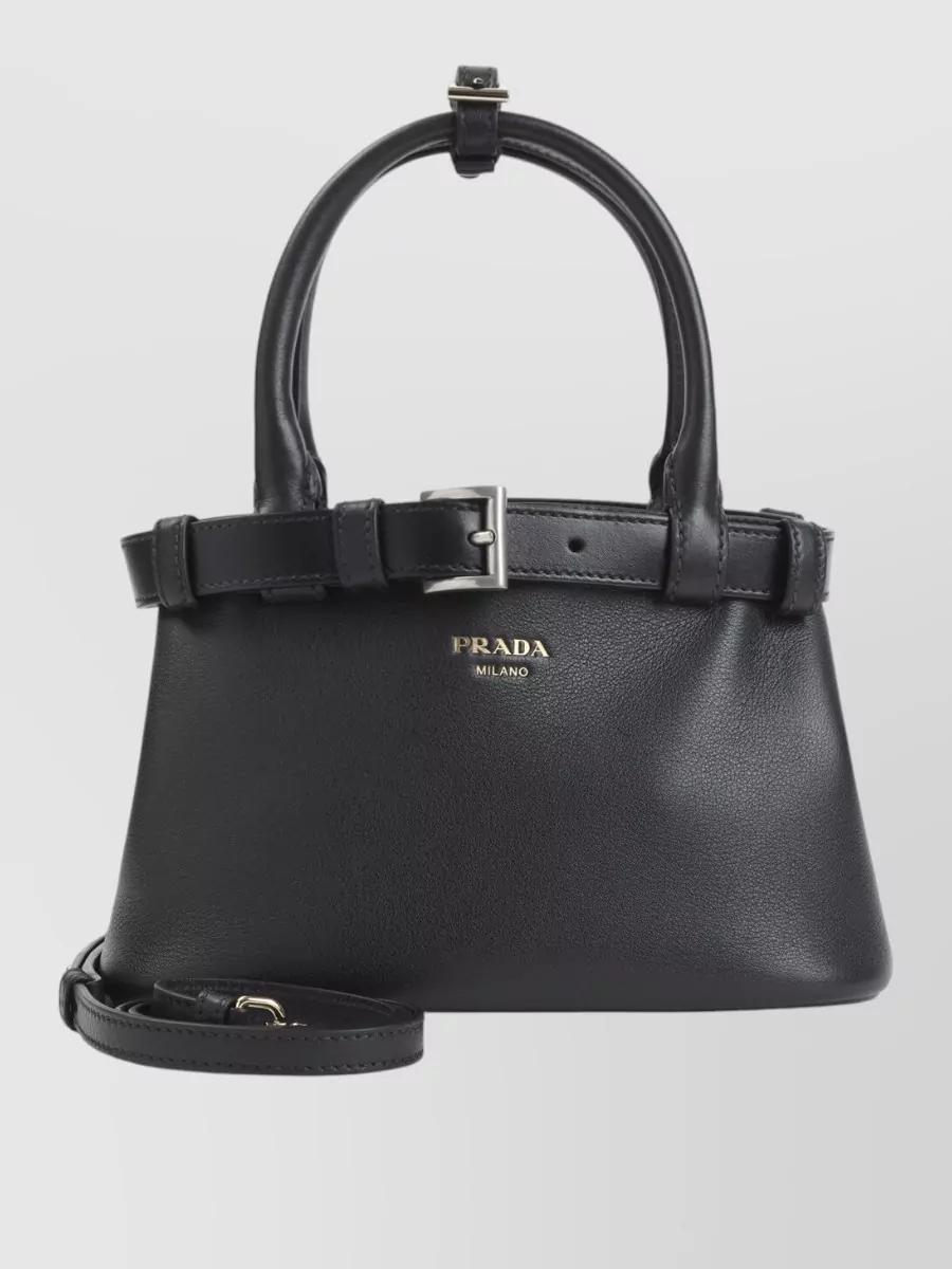 Prada Buckle Small Leather Mini Bag