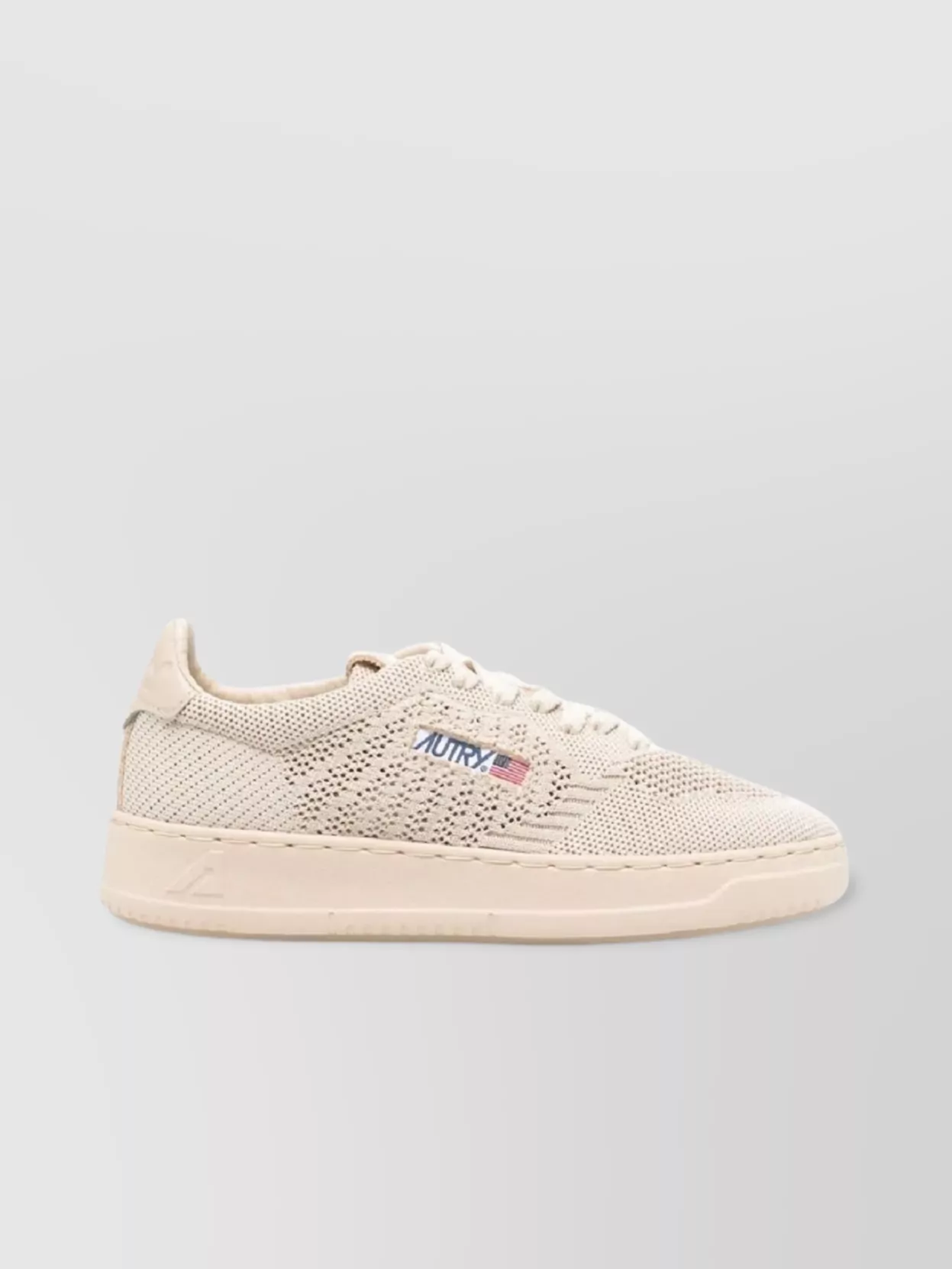 Autry Low Knit Ease Sneakers With Round Toe In Neutral