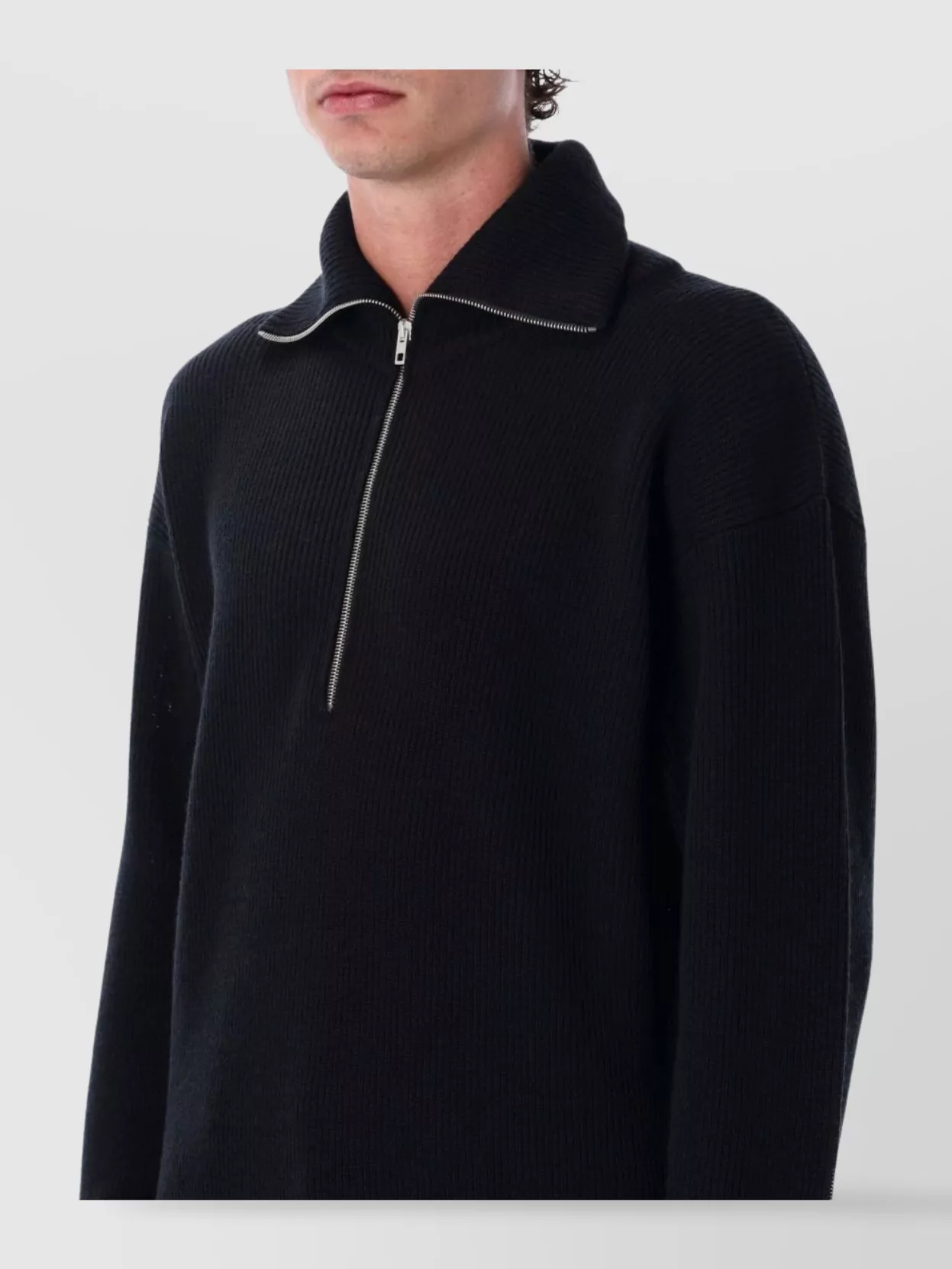 Lemaire High Collar Long Sleeve Knit Sweater