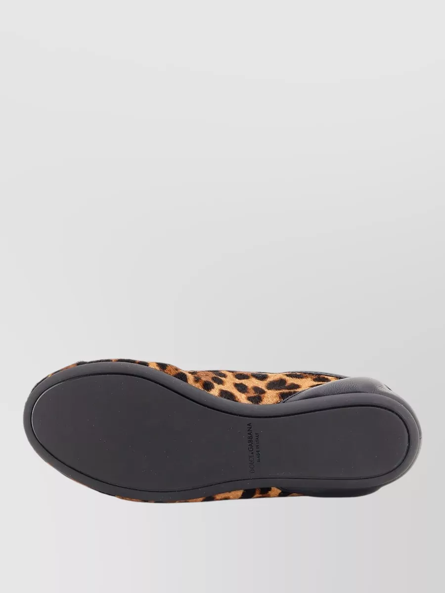 Dolce&Gabbana Leopard-Print Calfskin Low-Top Sneakers