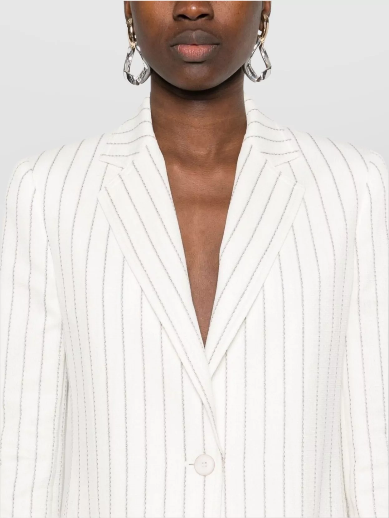 Max Mara Striped Pattern Blazer Notched Lapels
