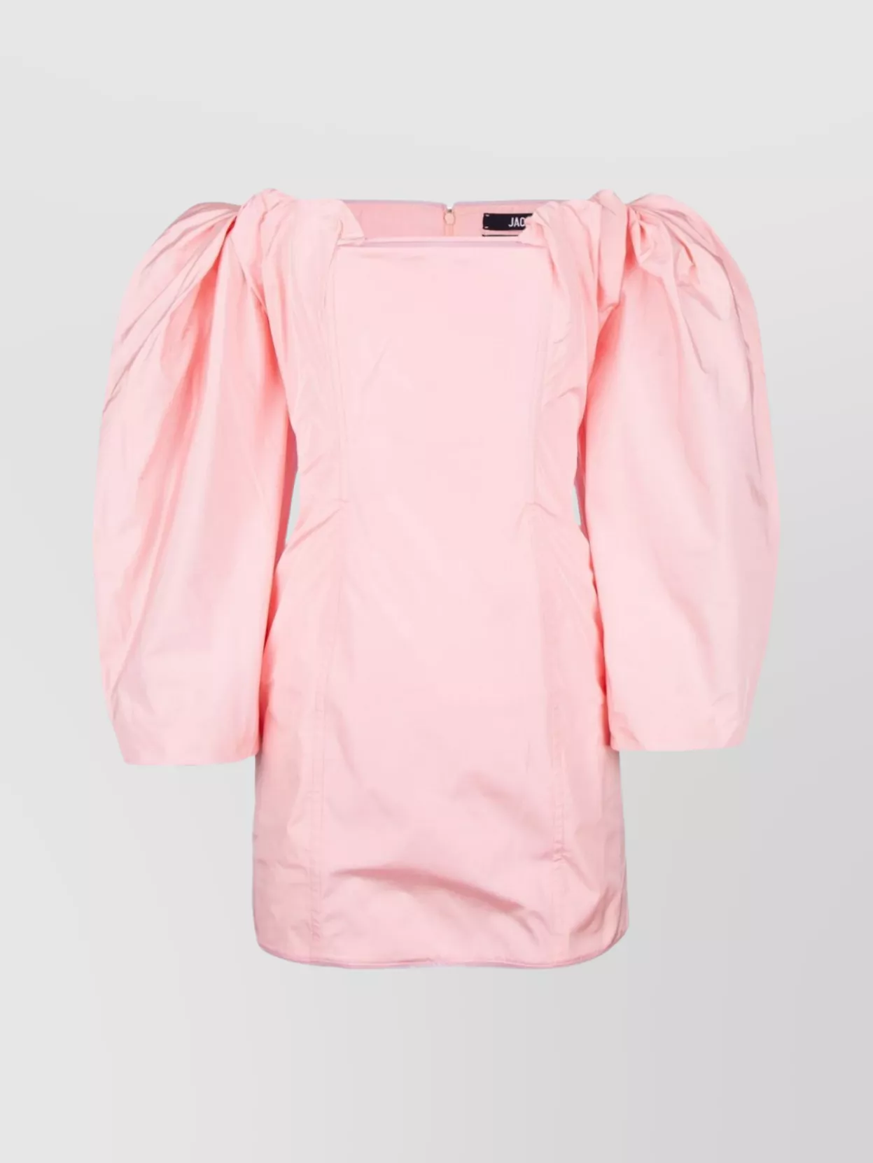 Shop Jacquemus La Robe Taffetas Puff Sleeve Pink Mini Dress