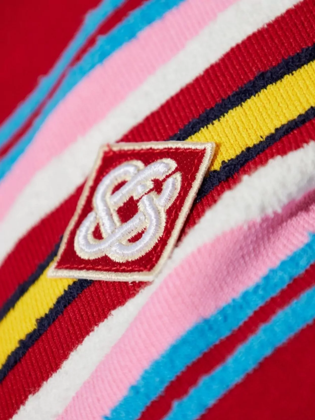 Casablanca Striped Cropped Polo With Ribbed Hem