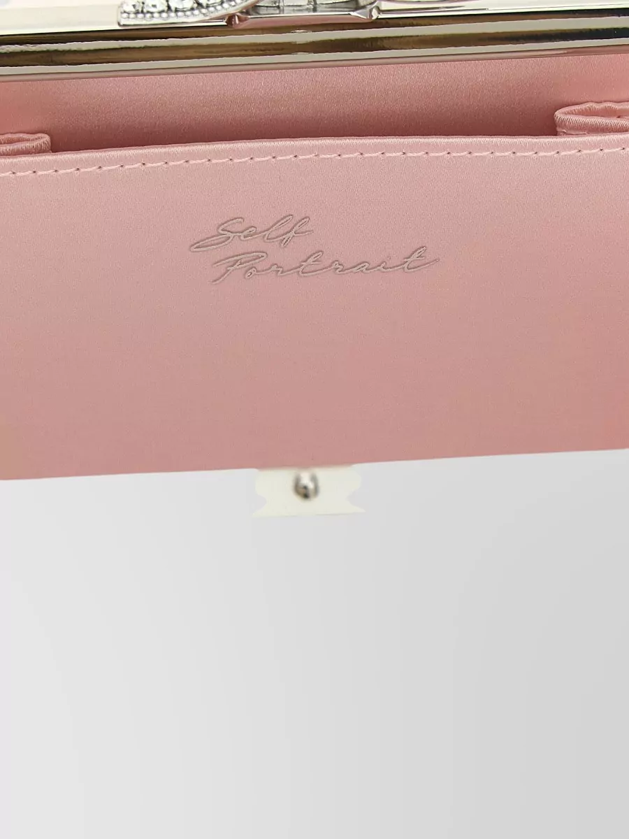 Self-Portrait The Bow Satin Clutch Bag