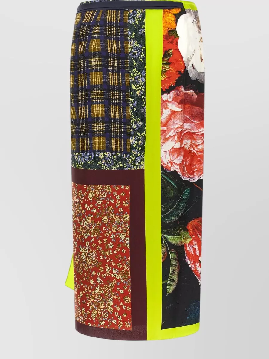 Dries Van Noten Silk Printed Asymmetric Wrap Maxi Skirt