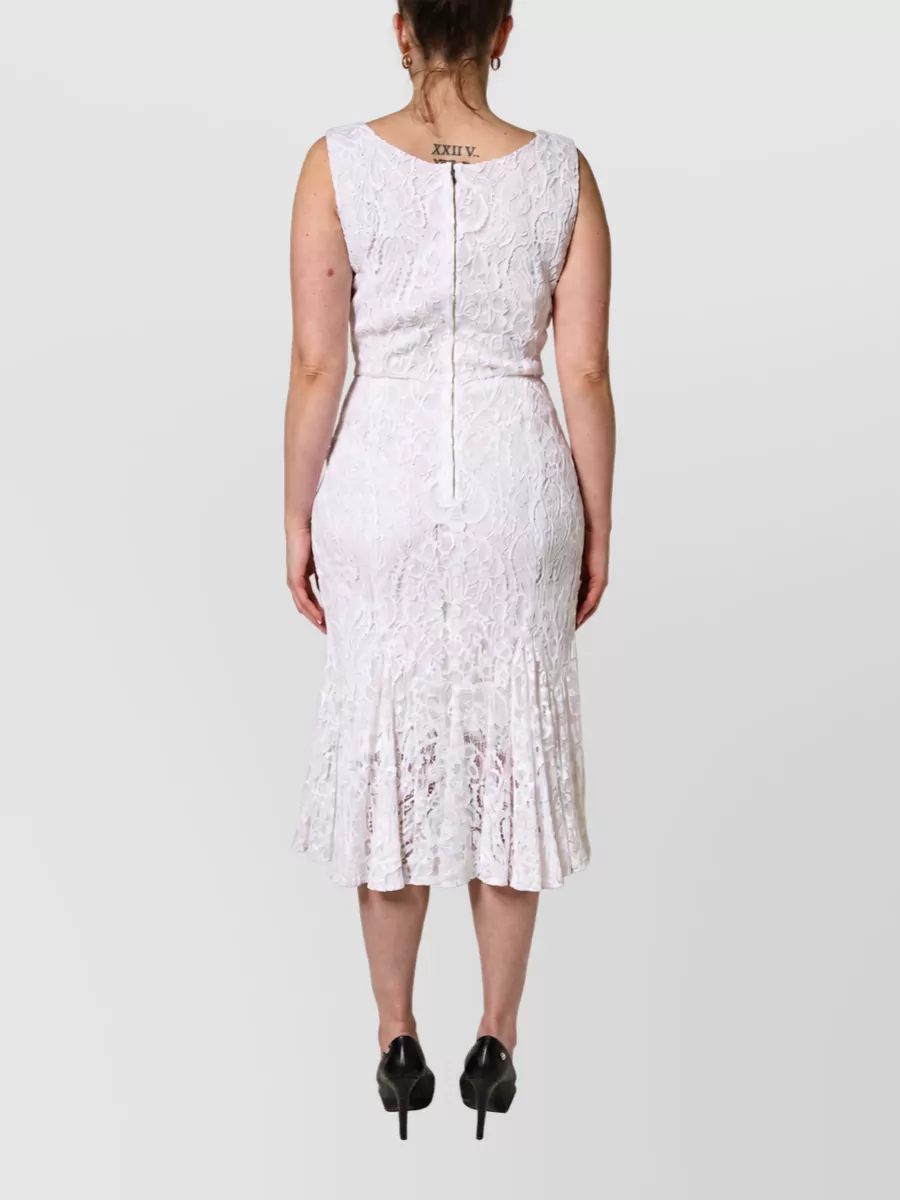 Dolce&Gabbana Floral lace sleeveless midi dress