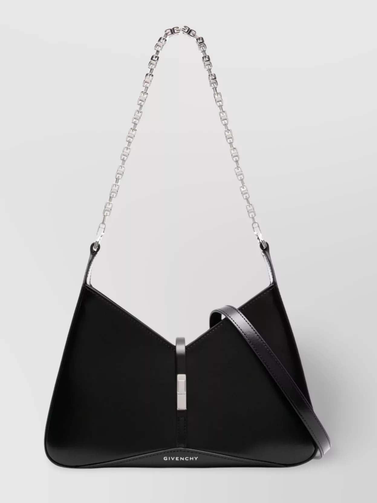 Shop Givenchy V-cut Chain Shoulder Bag In Black