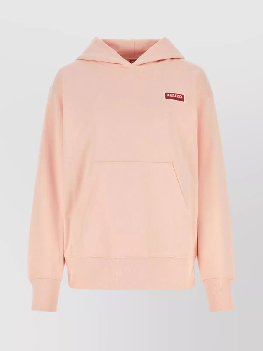 Shop Kenzo Cotton Hooded Sweatshirt With Drawstrings In Pastel