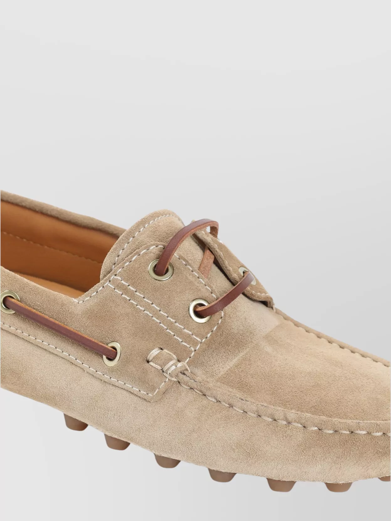 Tod's Loafers Suede Metal Eyelets In Brown