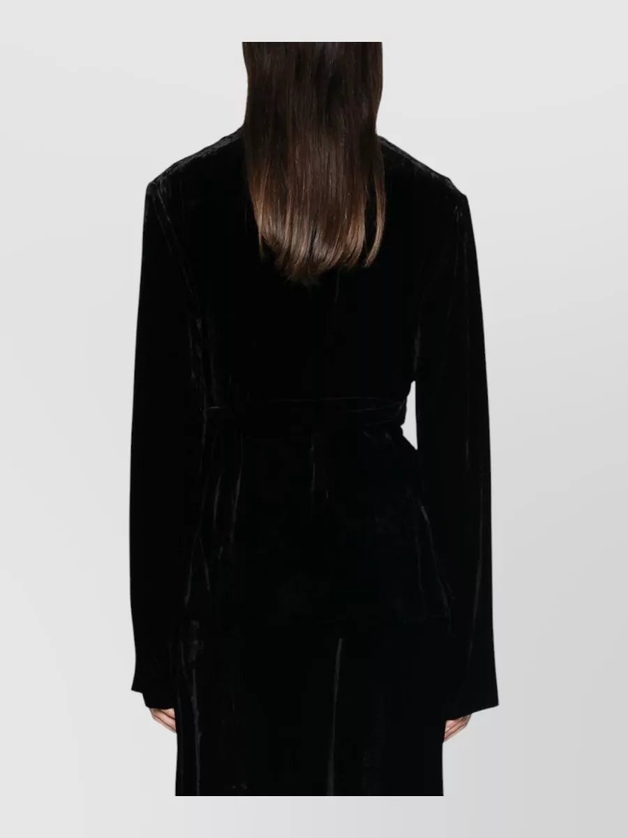 Rick Owens Velvet V-Neck Long-Sleeve Maxi Dress