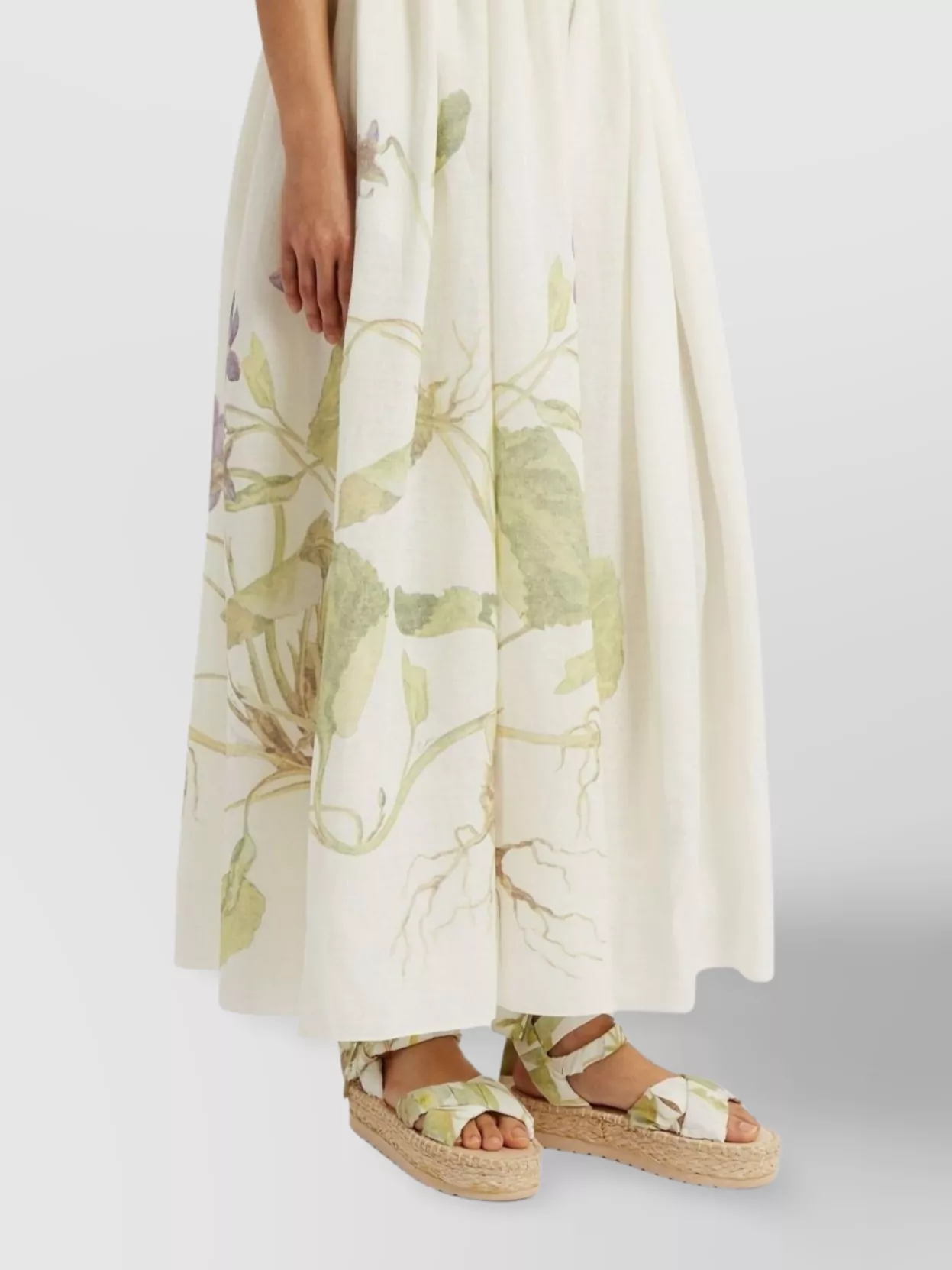 Erdem Floral Print Linen Maxi Dress