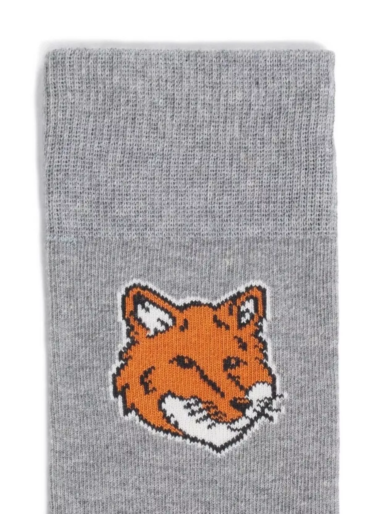 Maison Kitsuné Fox Design Mid-Calf Socks With Ribbed Cuff