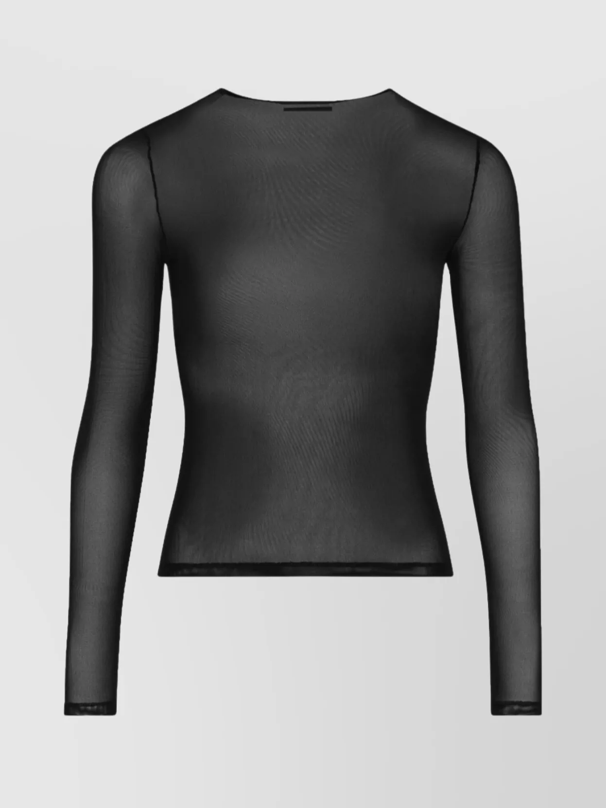 Shop Jean Paul Gaultier Crewneck Logo Flocked Sheer Top Sleeves