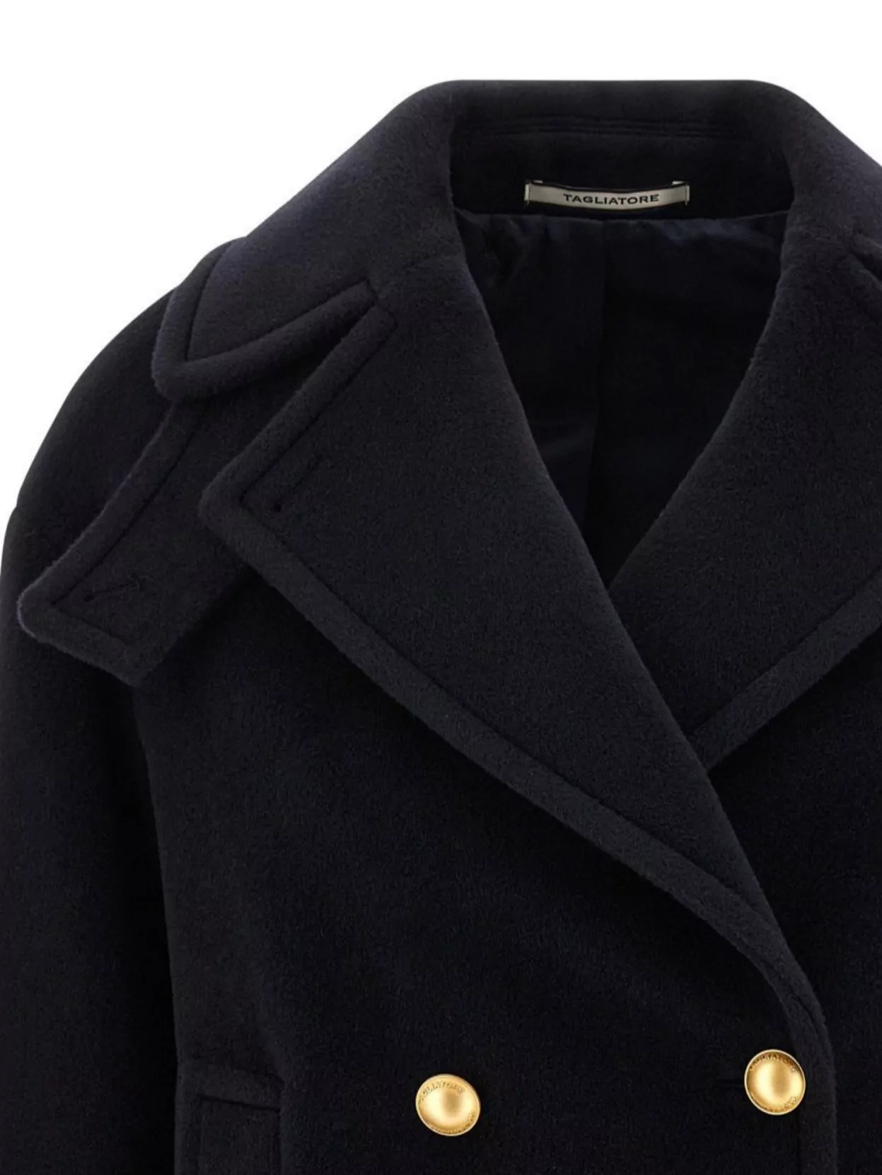 Tagliatore Double-breasted Coat Flap Pockets In Black
