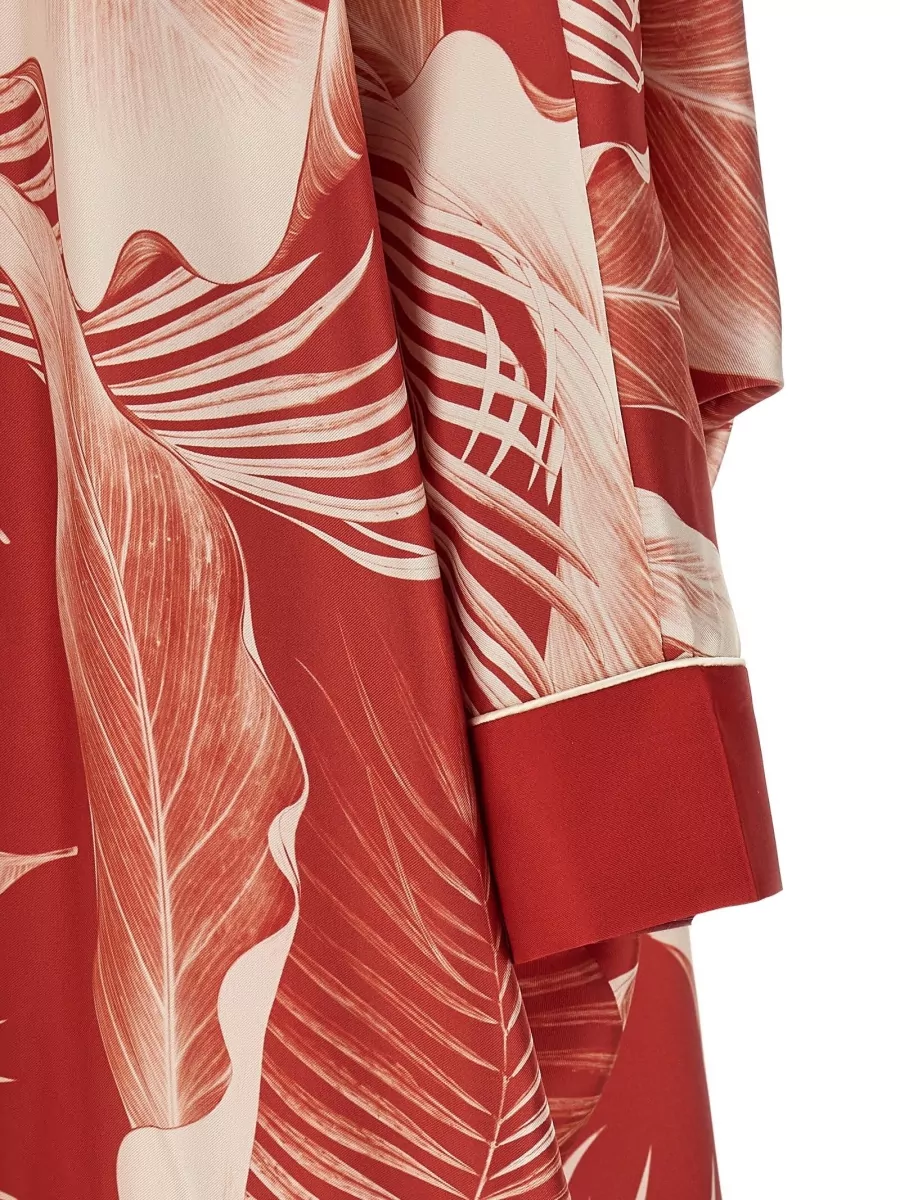 F.r.s For Restless Sleepers Silk Printed Gathered Maxi Dress